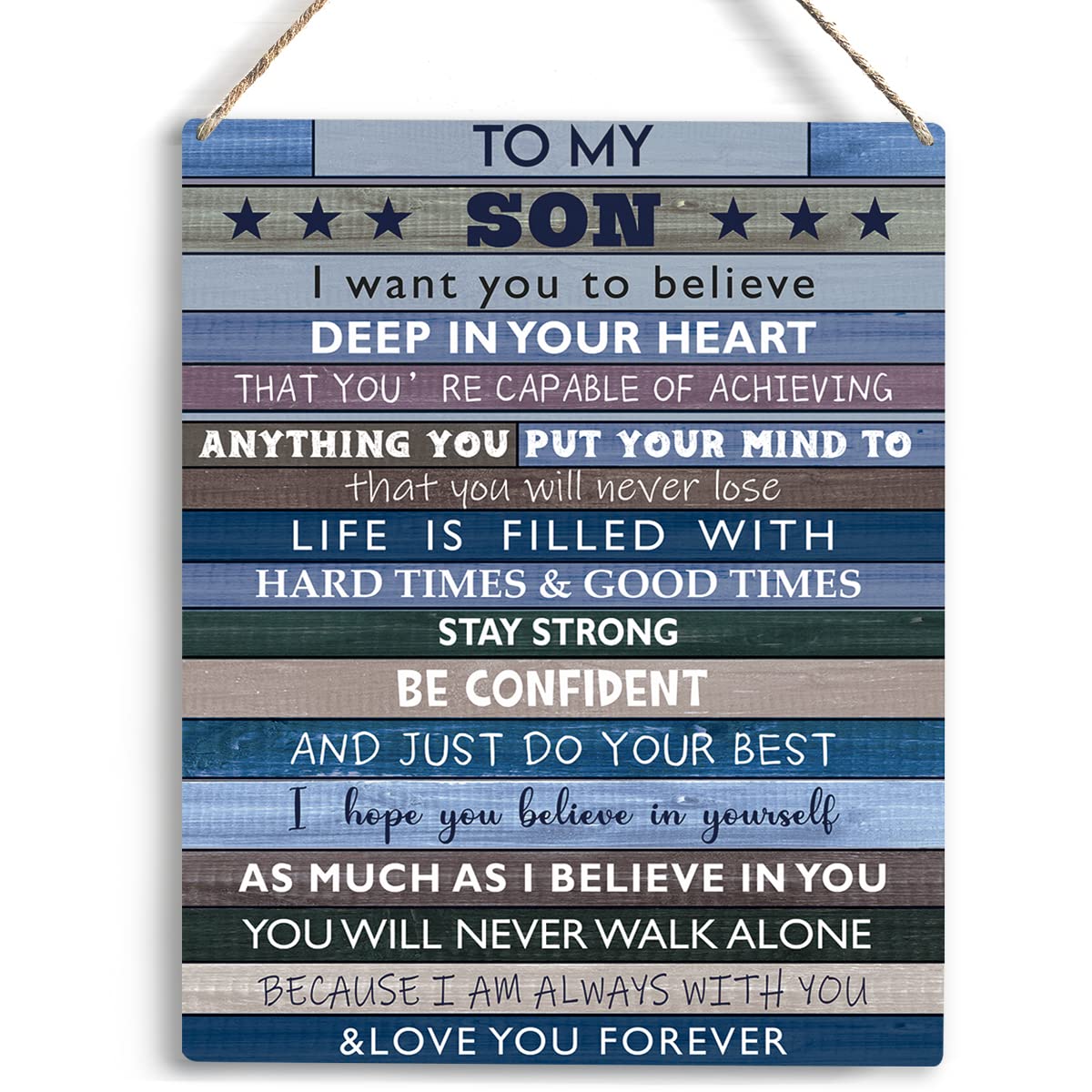 Inspirational Boys Room Decor Wall Art - 8x10 Inches Motivational Gifts for Teen Son from Mom & Dad - Perfect for Bedroom, Birthday, Christmas & Thanksgiving - Family Wall Decor for Boys