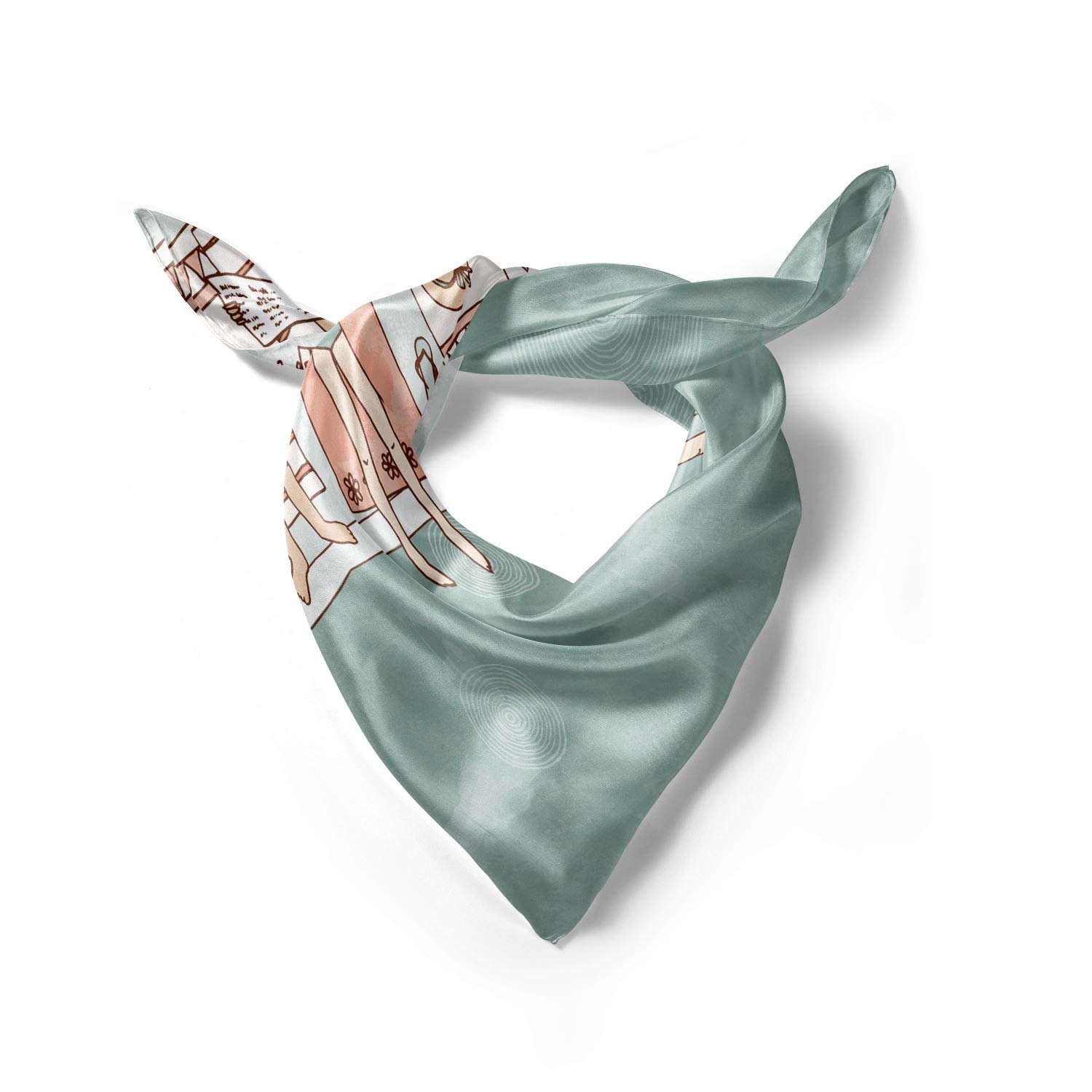 Ambesonne Summer Hair Scarf - Stylish Head Wrap with Poolside Sunbathing Print | Perfect for Beach, Vacation & Summer Fashion Accessories