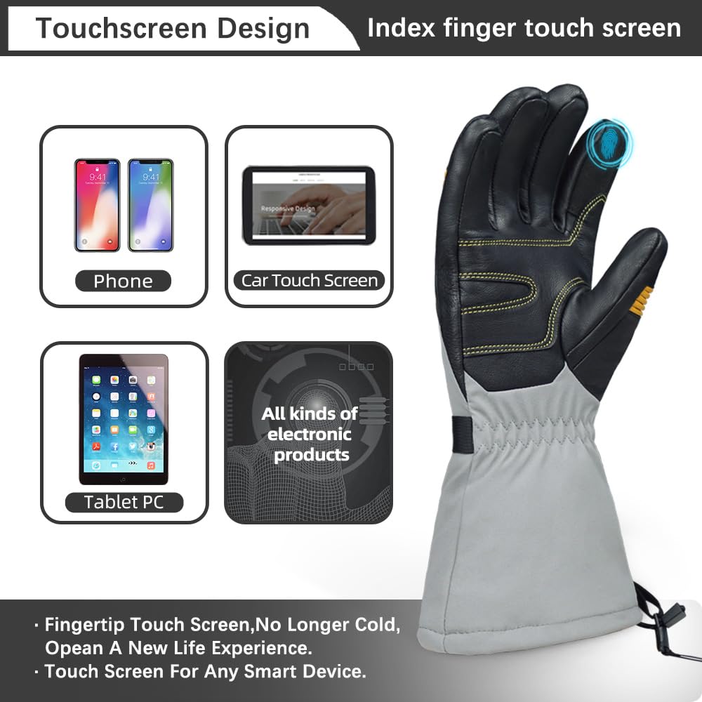 Explorer 5 Rechargeable Battery Heated Gloves for Men & Women - Waterproof Winter Gloves for Skiing, Snowboarding, Hiking & Outdoor Activities