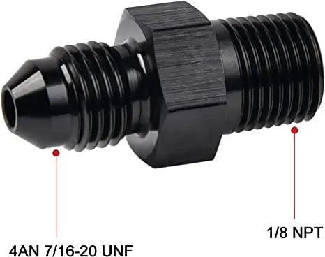 EVIL ENERGY AN Male to NPT Female Pipe Fitting Adapter - Aluminum Straight Black Connector for Fuel, Oil & Hydraulic Systems - Perfect for Automotive, Racing & Industrial Applications