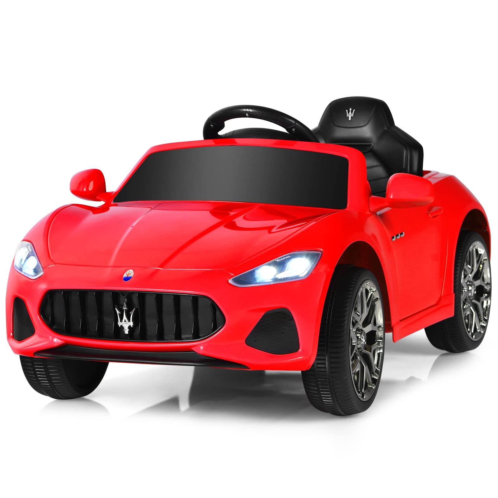 Costzon 12V Licensed Maserati GranCabrio Electric Ride-On Car for Kids - Remote Control, Spring Suspension, LED Lights, USB Port, Horn & Music - 4-Wheeler Battery Powered Vehicle for Boys & Girls (Red) | Perfect Birthday Gift & Outdoor Play Toy for Toddlers Ages 3-8 Years