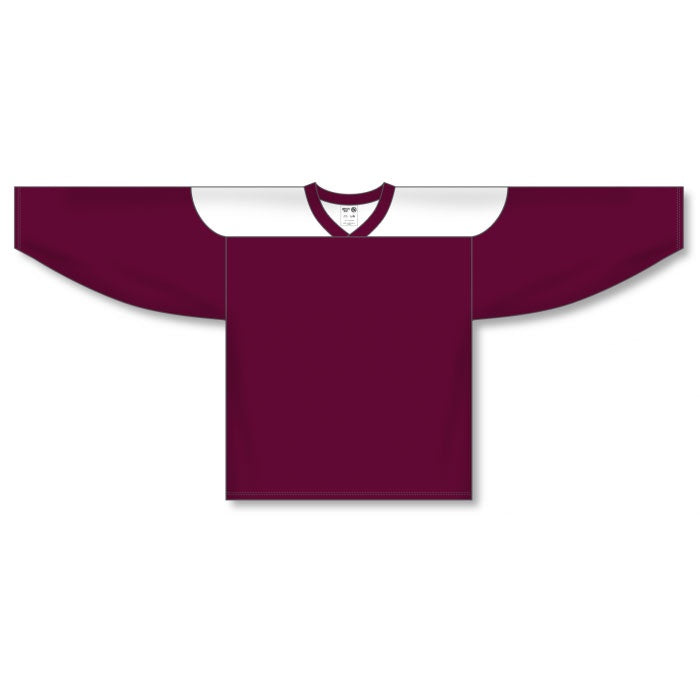 Custom Athletic Knit Burgundy & White 6100 Jersey - Breathable Performance Shirt for Football, Soccer & Team Sports Training