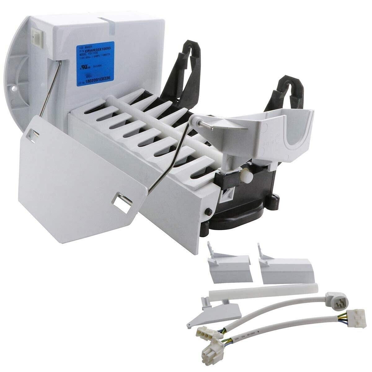 GE Refrigerator Ice Maker Kit Replacement - Compatible with WR30X10012, PSI23SGPABS, PSH23PSRASV & GTS16BCSARCC Models - Perfect for Home Kitchen & Office Refrigerator Repair