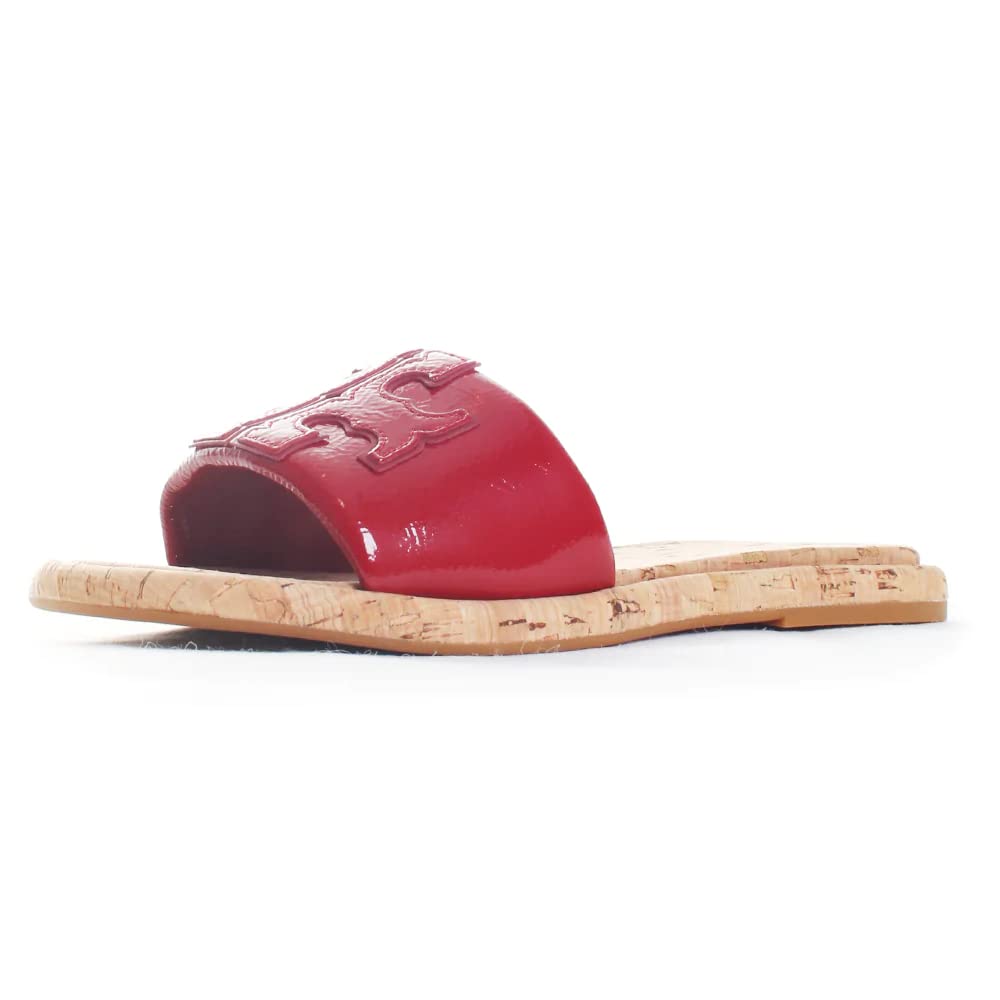 Tory Burch Double T Sport Slide Cork Sandals for Women - Comfortable Summer Beach Flip Flops with Arch Support | Perfect for Poolside, Vacation & Casual Outings