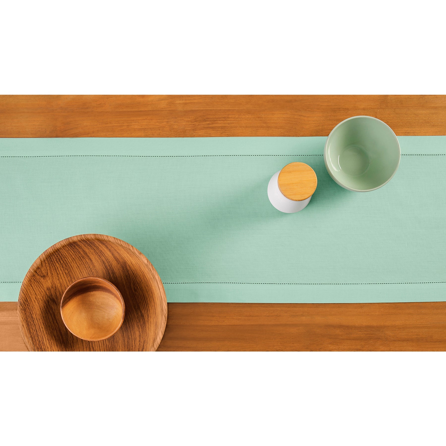 Premium Cotton Linen Hemstitch Table Runner - Elegant Dining Table Decor for Weddings, Parties & Home Decor