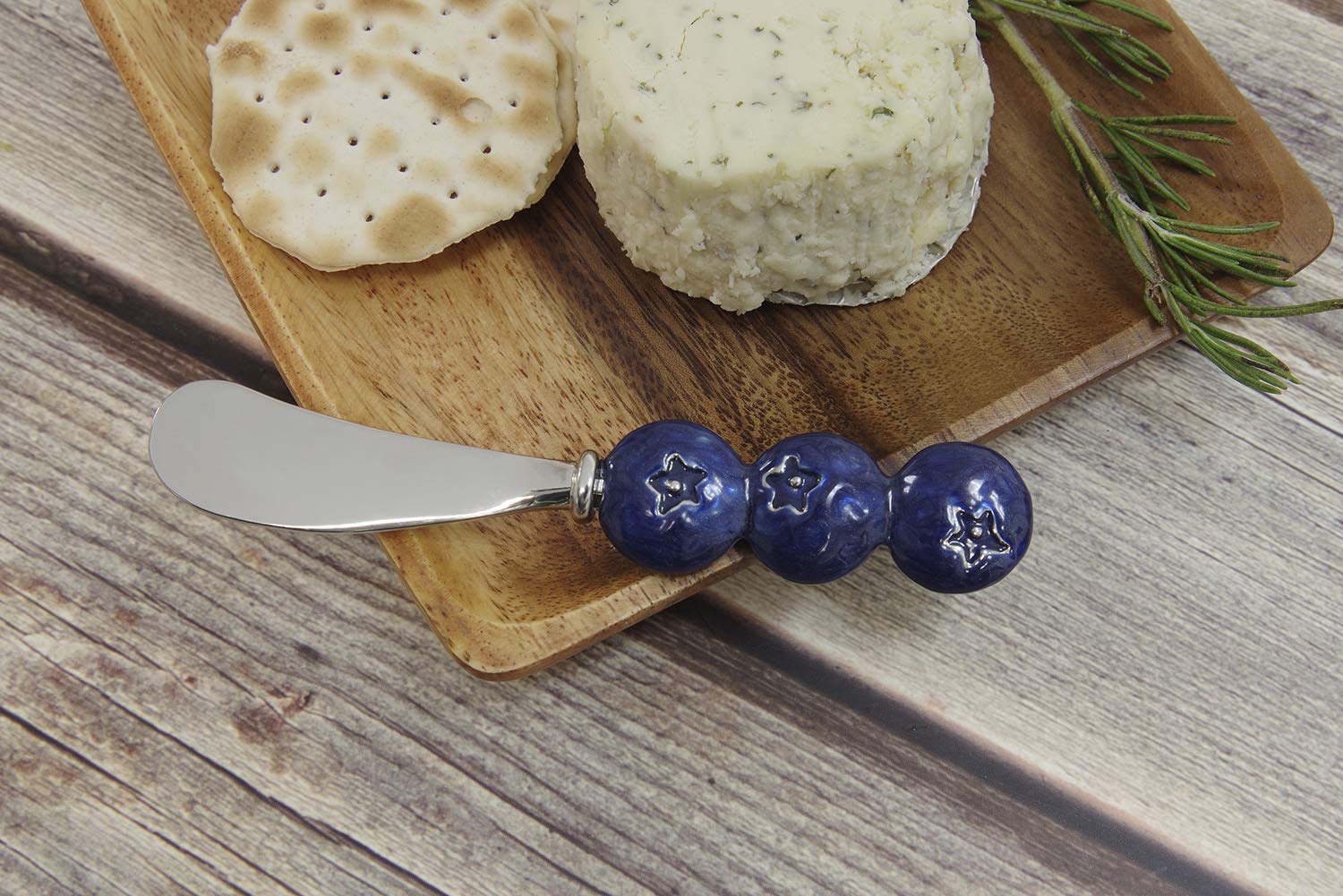 UPware 2-Piece Zinc Alloy Cheese and Butter Spreader Knives Set - Blueberry Color - Perfect for Cheese Platters, Charcuterie Boards & Breakfast Spreads