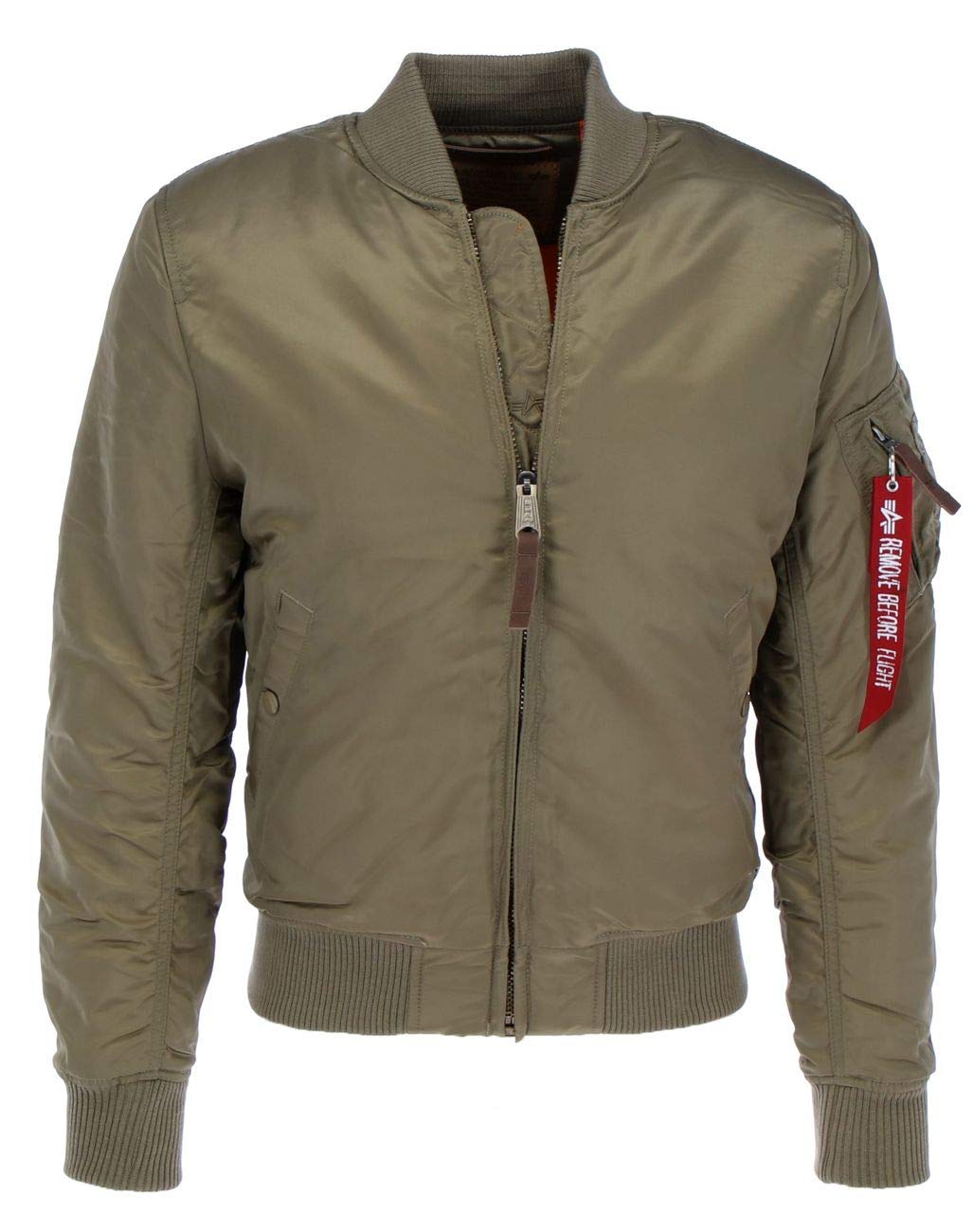 Alpha Industries MA-1 VF 59 Bomber Jacket - Khaki Green Military Flight Jacket for Men | Stylish Outerwear for Casual Wear, Street Fashion & Aviation Enthusiasts