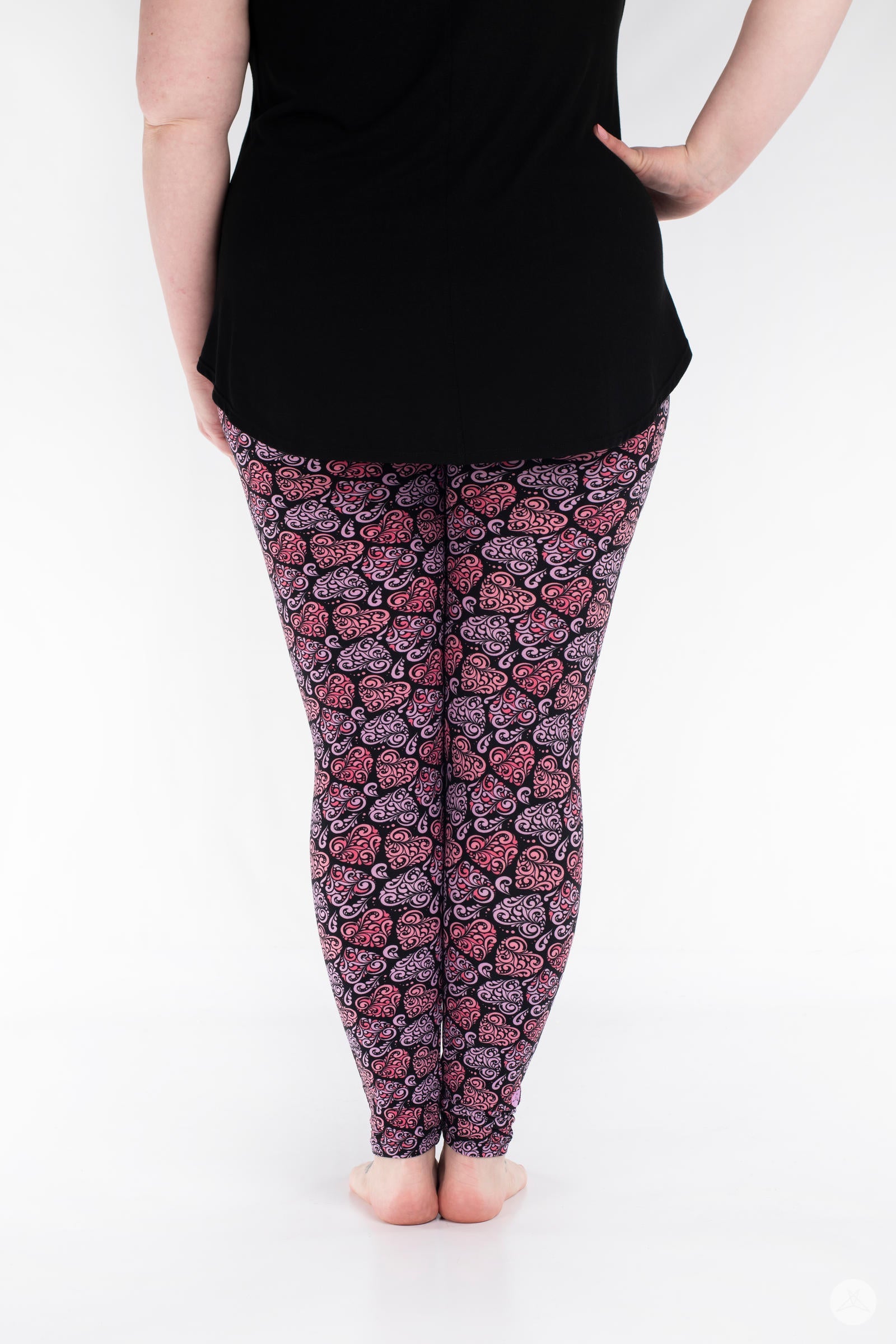 Heart to Heart Patterned Leggings for Women - Soft High Waist Yoga Pants with Stretchy Comfort - Perfect for Workout, Running, Lounge & Casual Wear