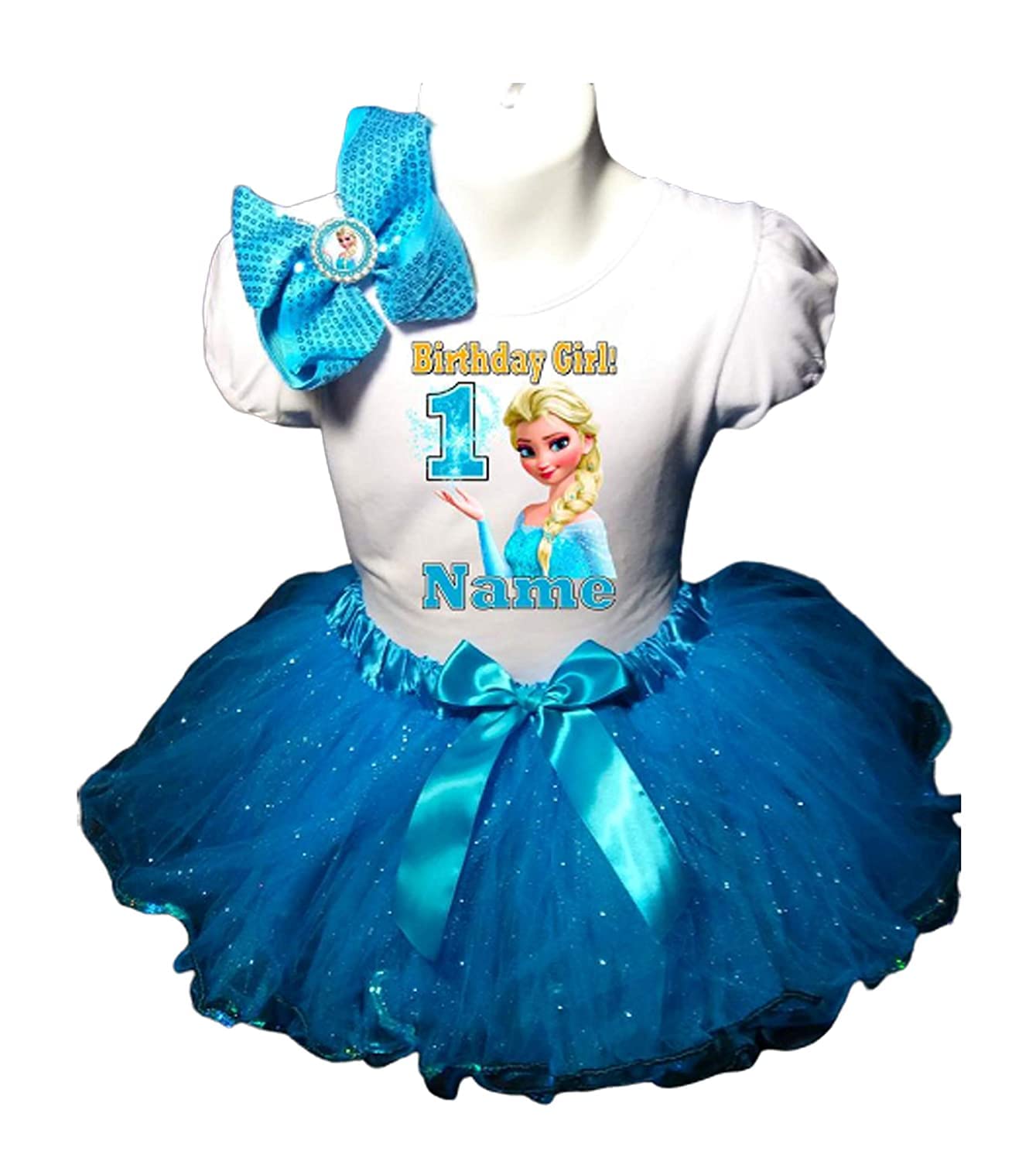 Elsa Birthday Dress & Tutu Set for Girls - Personalized 1st Birthday Outfit - Fast Shipping | Perfect for Elsa Themed Parties, Costumes & Special Occasions