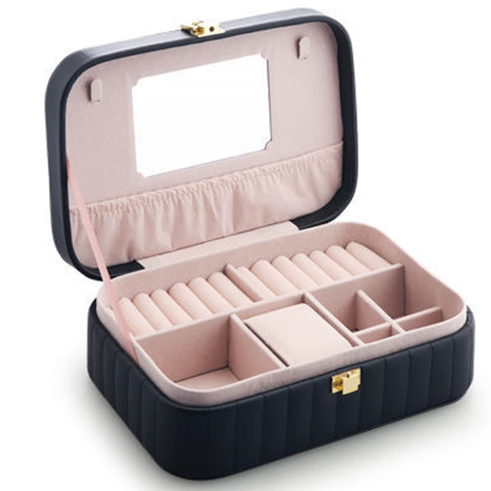 Multifunctional Large Capacity Jewelry Organizer Box with Lock - Portable Travel Jewelry Case for Rings, Earrings, Necklaces & Bracelets - Perfect Jewelry Storage Gift for Women & Girls - Ideal for Travel, Home Organization & Gift Giving
