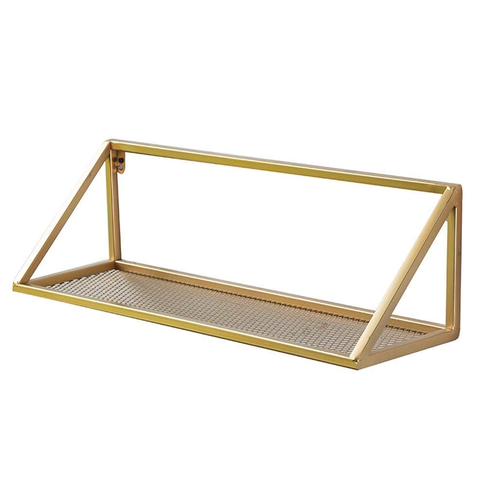 Wrought Iron Golden Wall-Mounted Bookshelf - 23.6