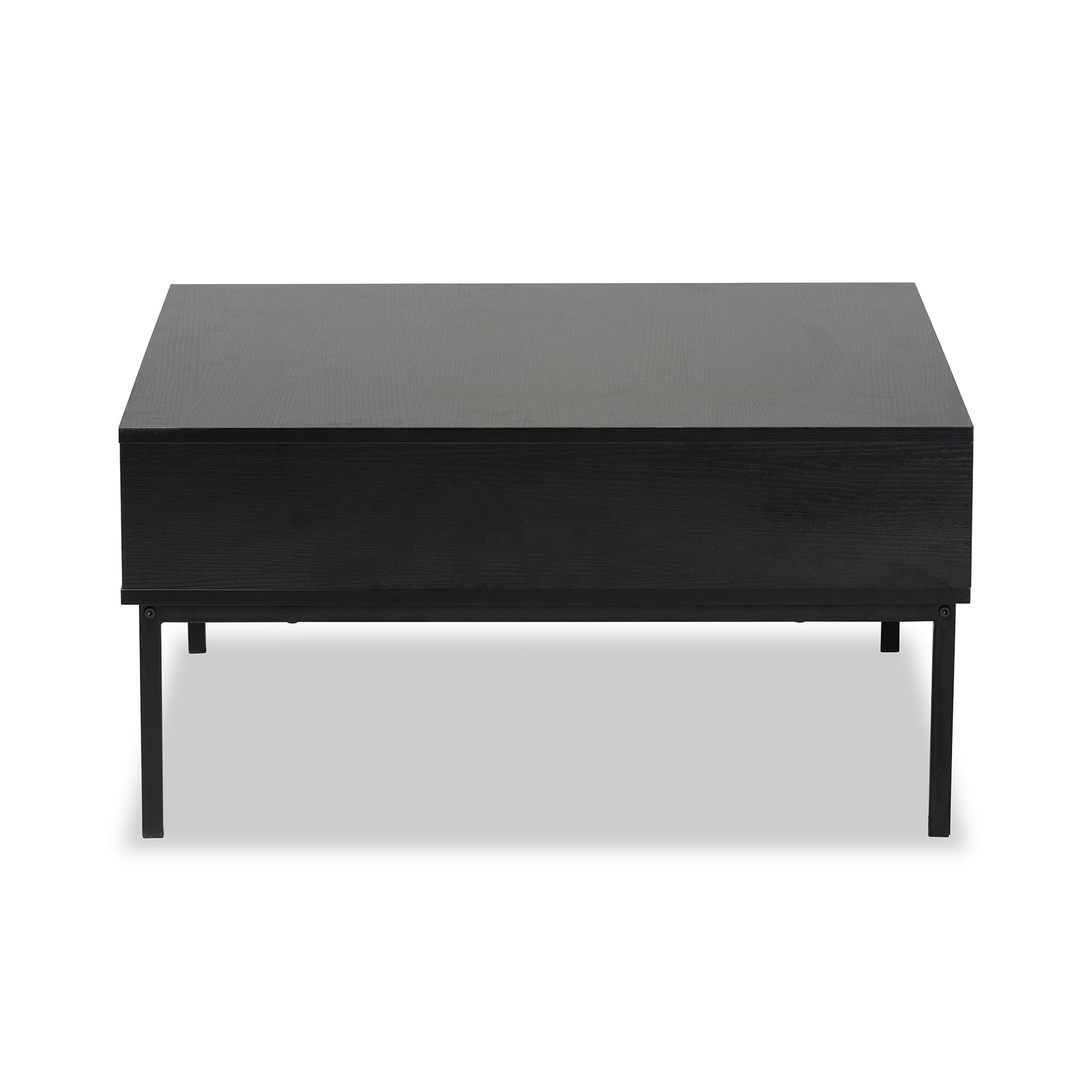 Baxton Studio Haben Coffee Table - Solid Oak Wood with Brown/Black Finish - Modern Living Room Furniture for Home & Office Decor