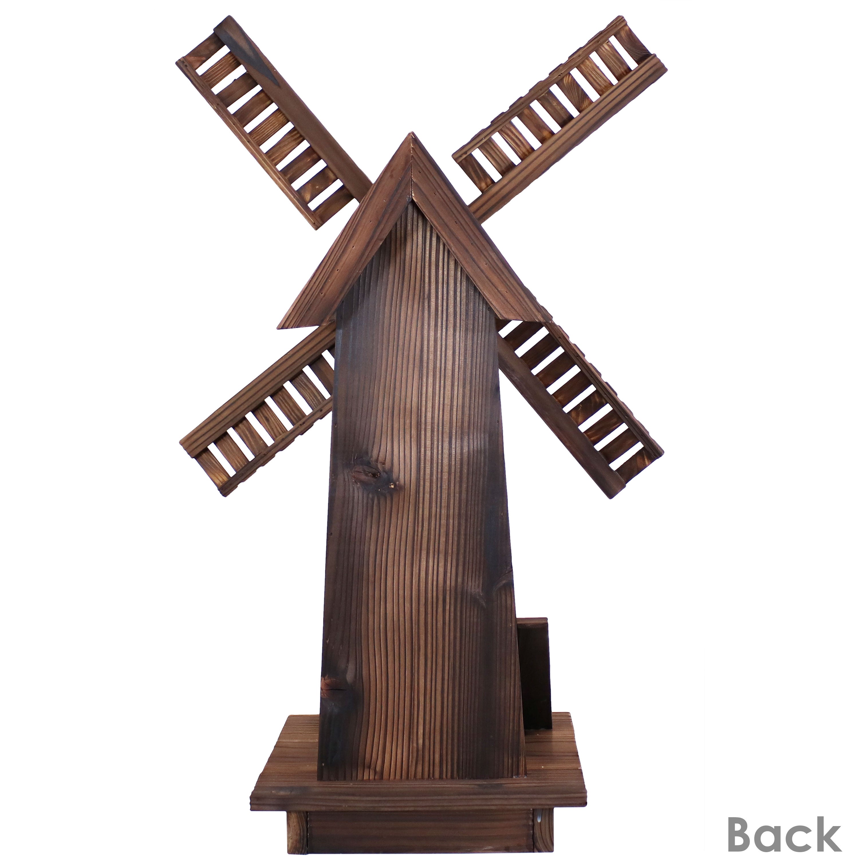 34-inch Sunnydaze Outdoor Wooden Decorative Dutch Windmill - Perfect for Garden, Lawn, and Patio Decor