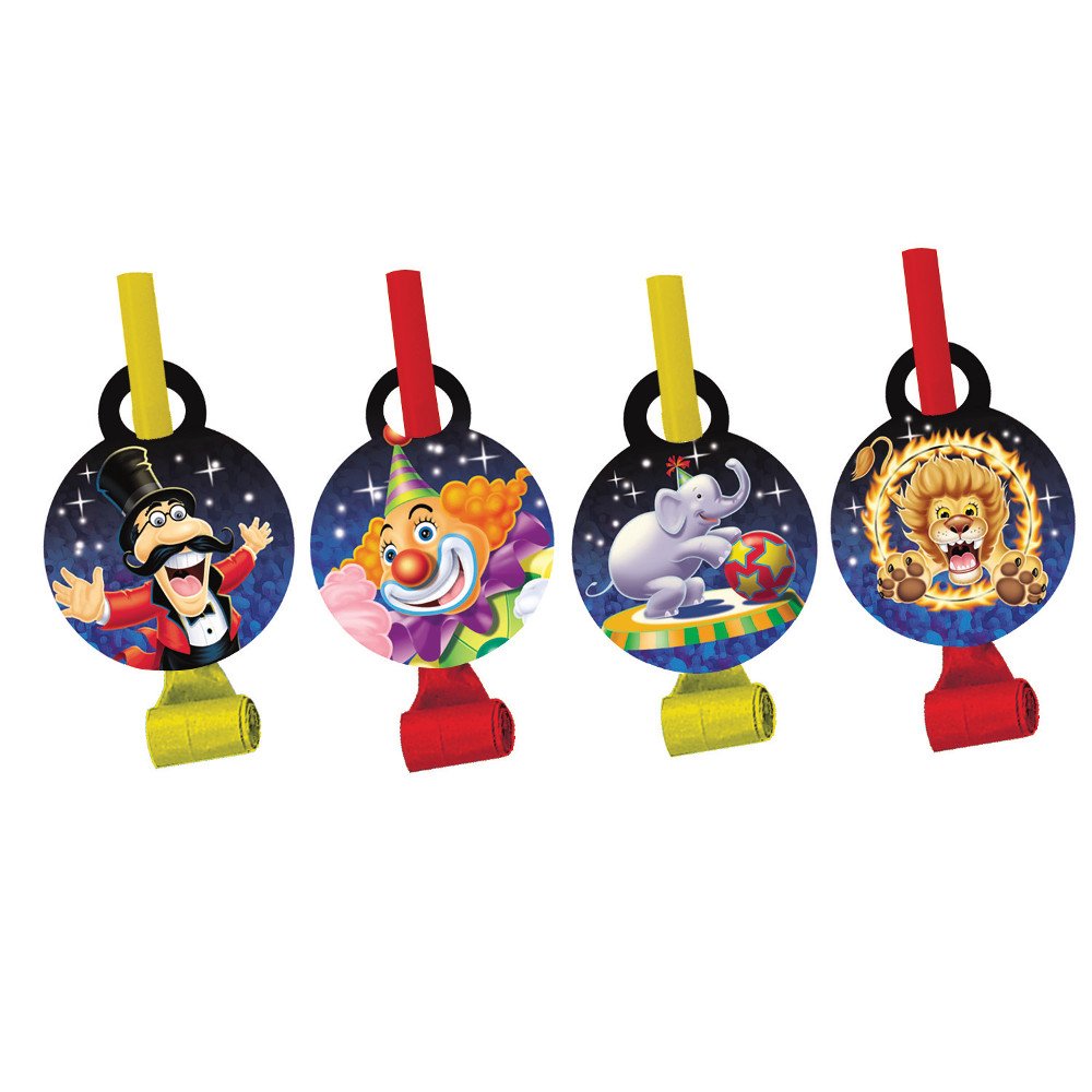 Creative Converting Big Top Birthday 8-Pack Noise Makers - Perfect for Birthday Parties, Carnivals & Celebrations - Fun Party Favors & Decorative Accessories