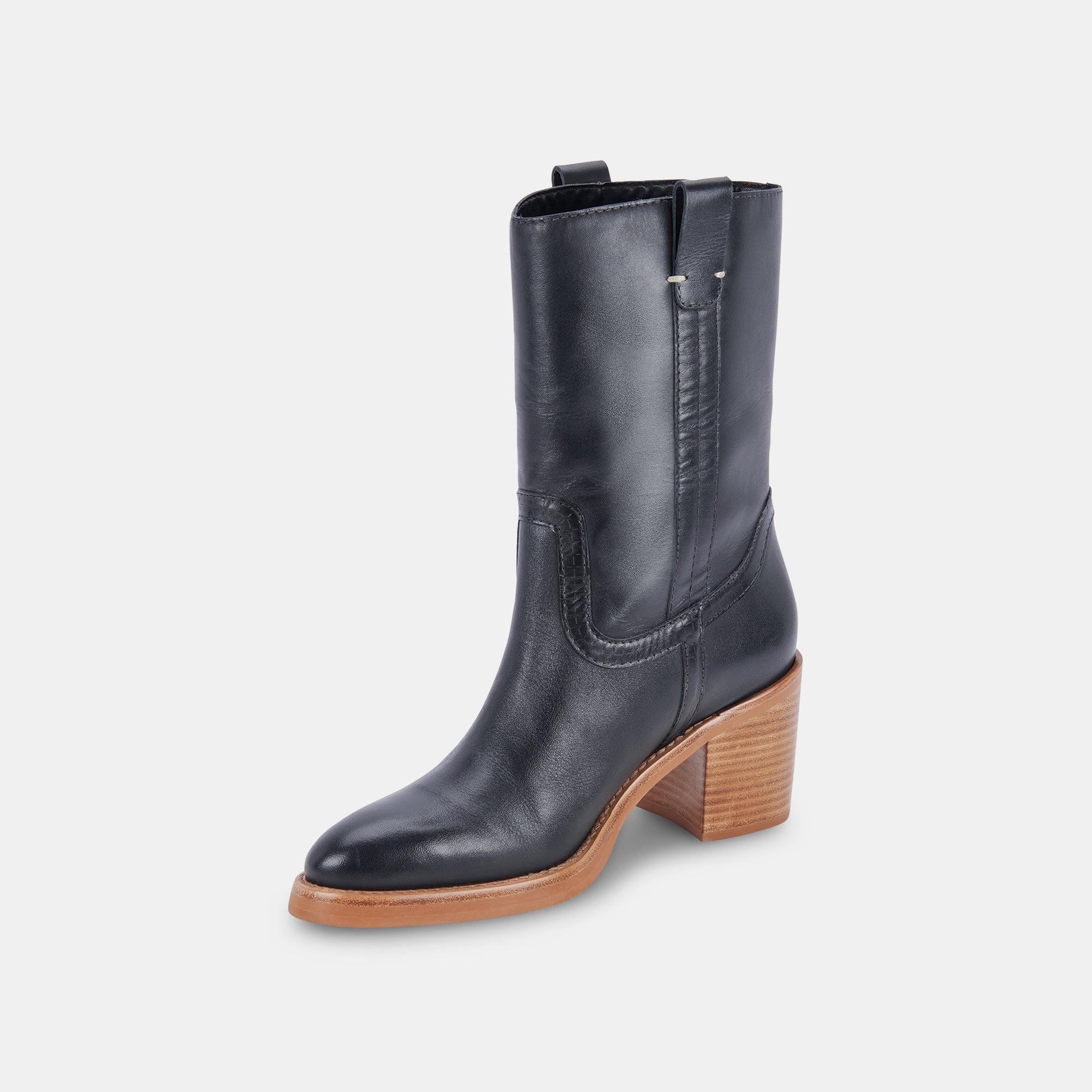 Black Leather Ankle Boots for Women - Stylish & Comfortable Chunky Heel Booties - Perfect for Casual Outfits, Office Wear & Night Out