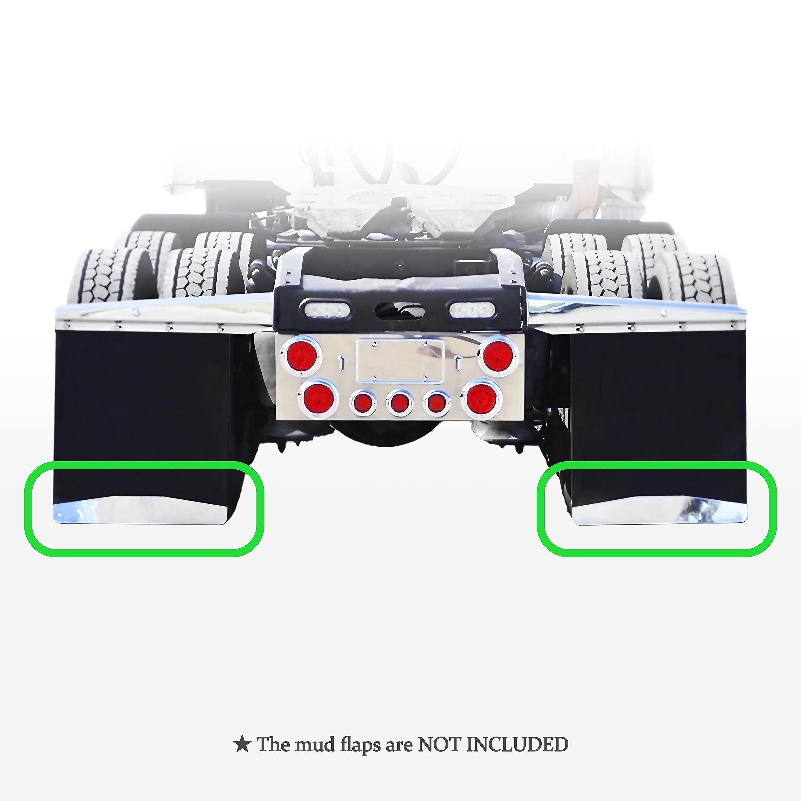 Stainless Steel Mud Flap Weights for Semi Trucks - 1 Pair (24