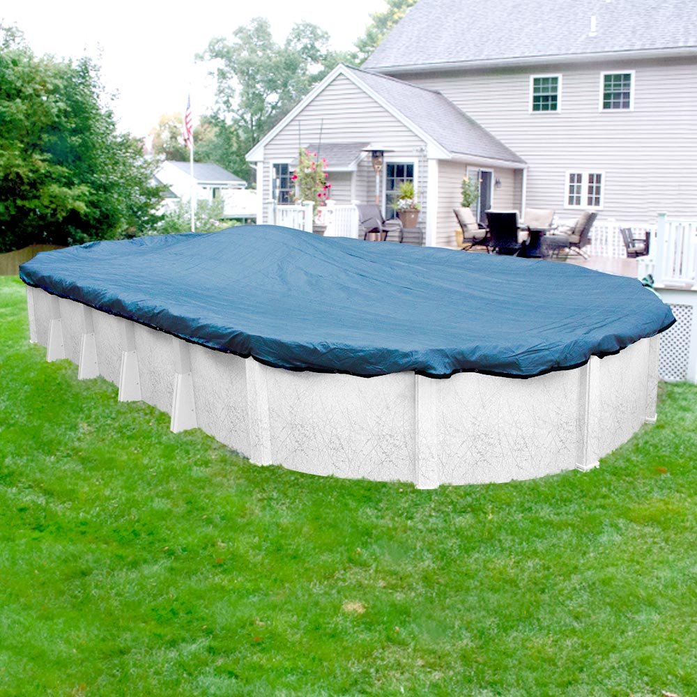 Pool Mate 541833 Econo-Mesh Winter Cover for Oval Above Ground Swimming Pools - 18 x 33 Feet - Durable Protection for Winter Season | Perfect for Backyard, Garden & Outdoor Pool Maintenance