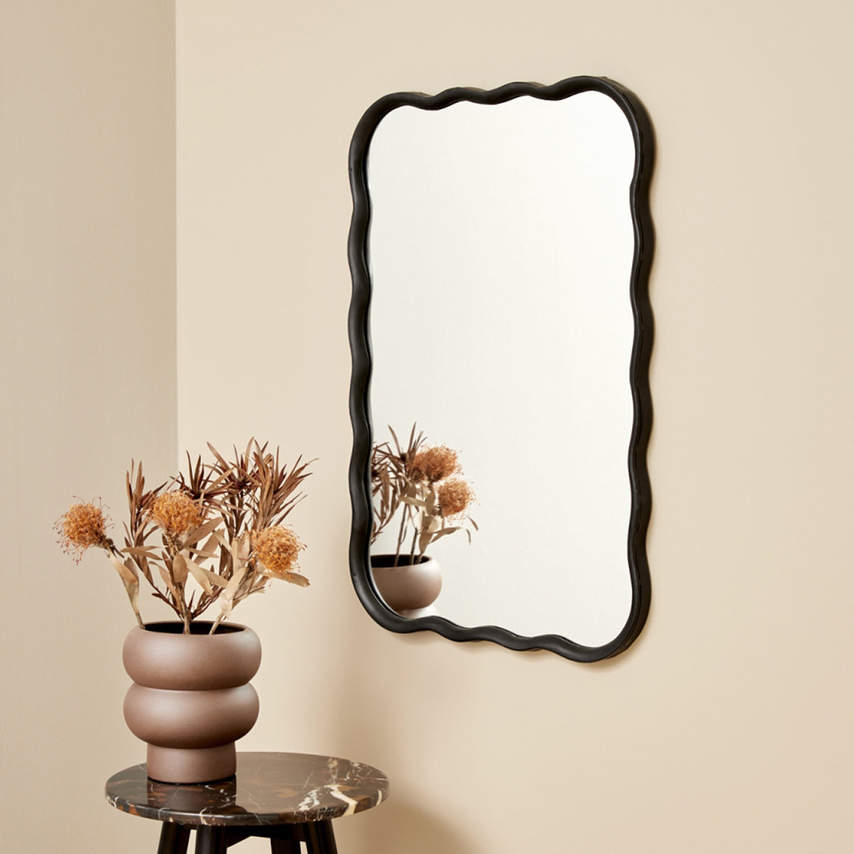 Stylish Jemima Wall Mirror - Black Framed Decorative Mirror for Living Room, Bedroom & Entryway | Modern Home Decor & Interior Design Accent
