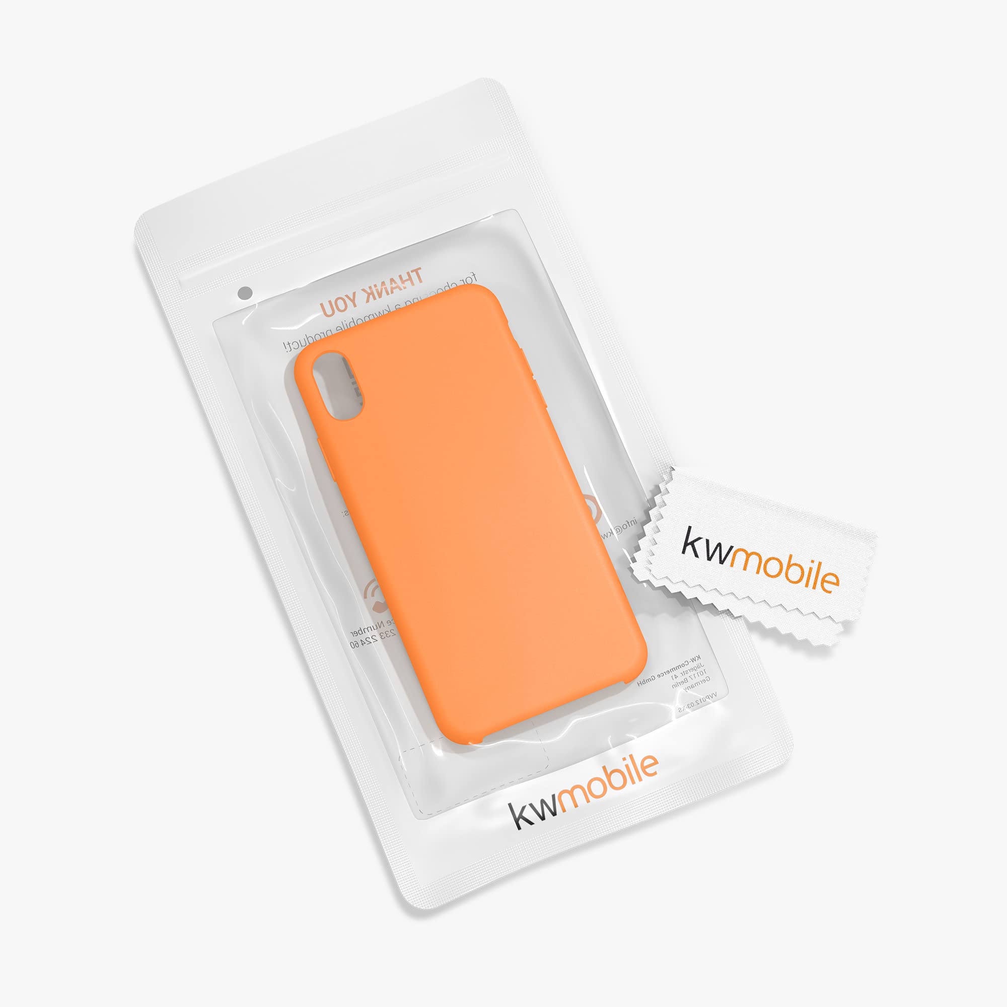 kwmobile TPU Silicone Case for Apple iPhone XR - Soft Protective Phone Cover in Fruity Orange Color | Perfect for Everyday Use, Work & Travel