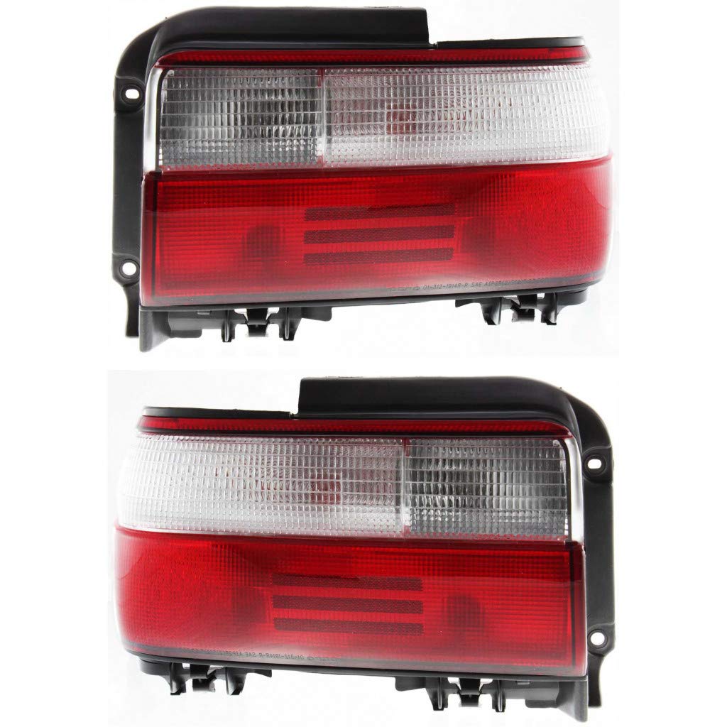 1996-1997 Toyota Corolla Tail Light Assembly - Driver & Passenger Side with Bulbs Included (TO2800127, TO2801127 | 81560-02060, 81550-02060) - Perfect for Sedan 4dr Models - Easy Installation & Enhanced Night Visibility