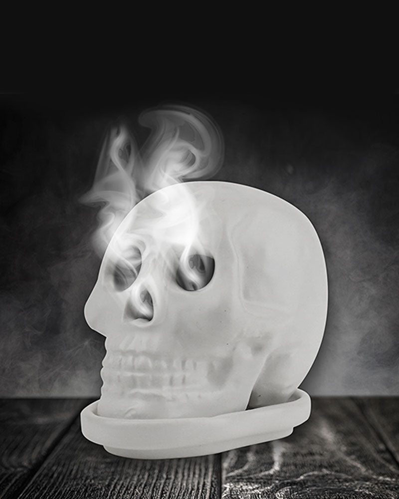 Gothic Skull Cone Incense Burner - Handcrafted Resin Aromatherapy Holder for Meditation, Yoga & Home Decor | Perfect for Halloween, Altars & Spiritual Rituals