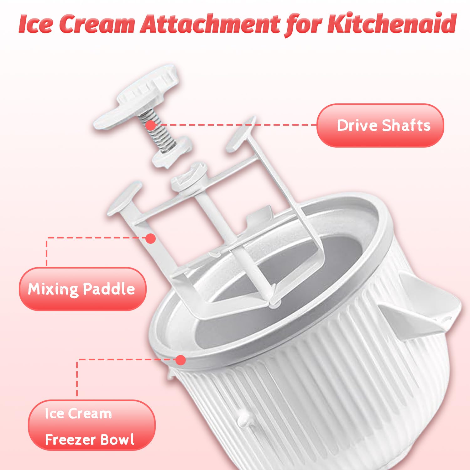 KitchenAid Ice Cream Maker Mixing Paddle - Replacement Part for Stand Mixer Attachments, Perfect for Homemade Frozen Treats and Desserts