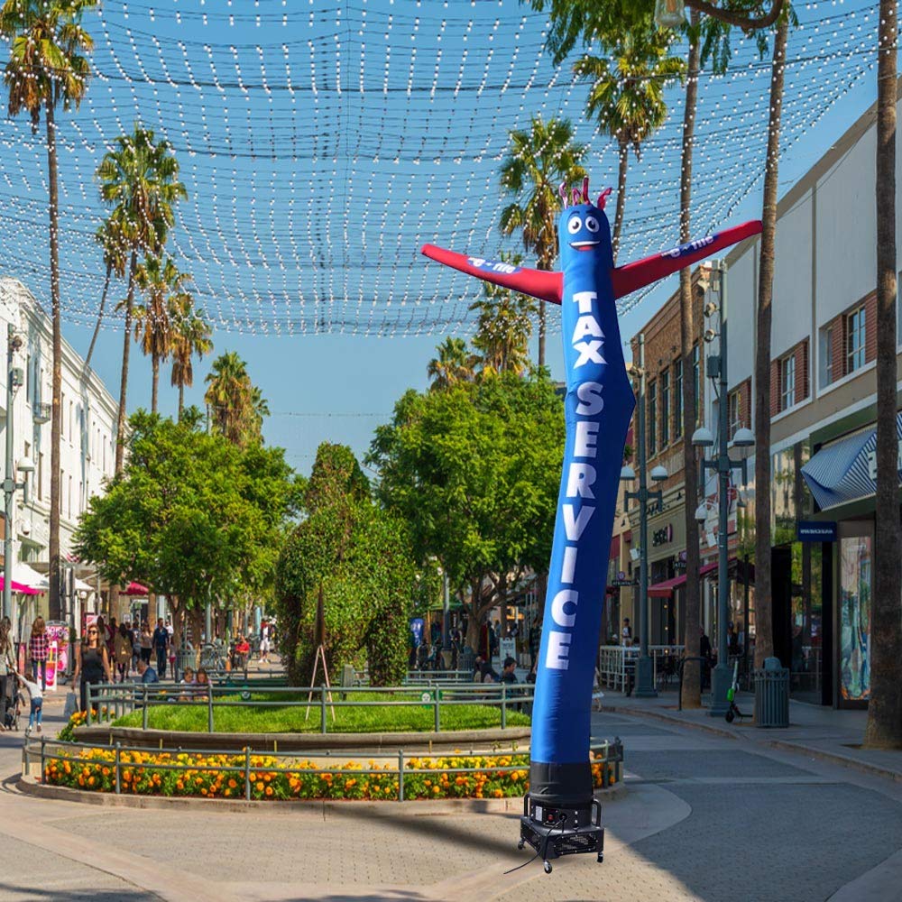 20ft Inflatable Tube Man Air Dancer with 1HP 2-Speed Blower - Blue/Red Waving Puppet for Advertising & Events - Perfect for Car Dealerships, Grand Openings & Tax Season Promotions