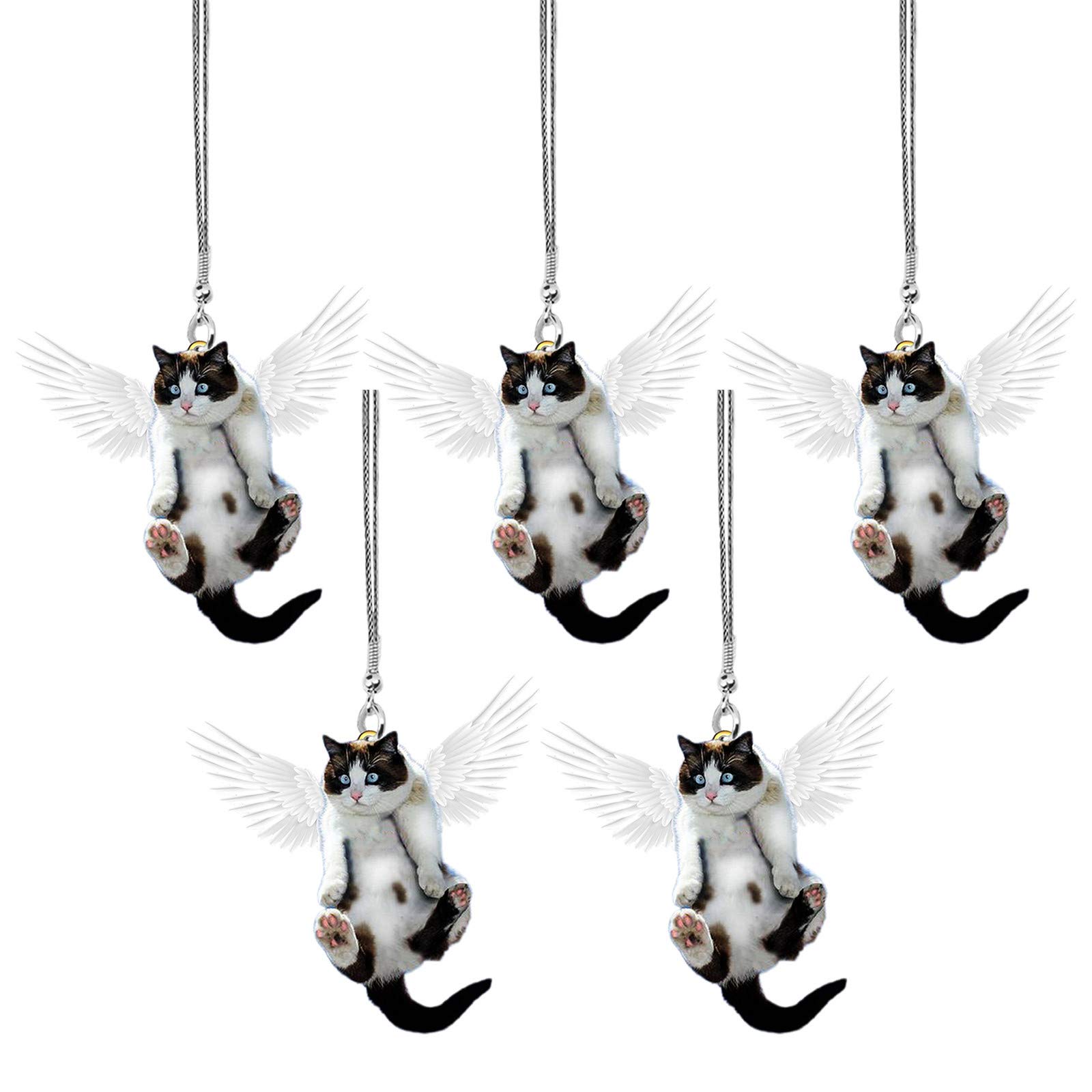 Creative Cute Cat Car Hanging Ornament with Colorful Balloon - Perfect Gift for Cat Lovers - Decorate Your Car, Room, Window, Rear View Mirror, Wreaths or Doorway - Fun Home & Auto Decor for Pet Enthusiasts