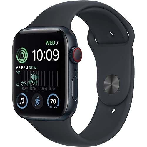 Apple Watch SE 2022 (40mm, GPS + Cellular) - Fully Unlocked Smartwatch with Aluminum Case - Renewed Midnight Black - Perfect for Fitness Tracking, Notifications & Calls on the Go