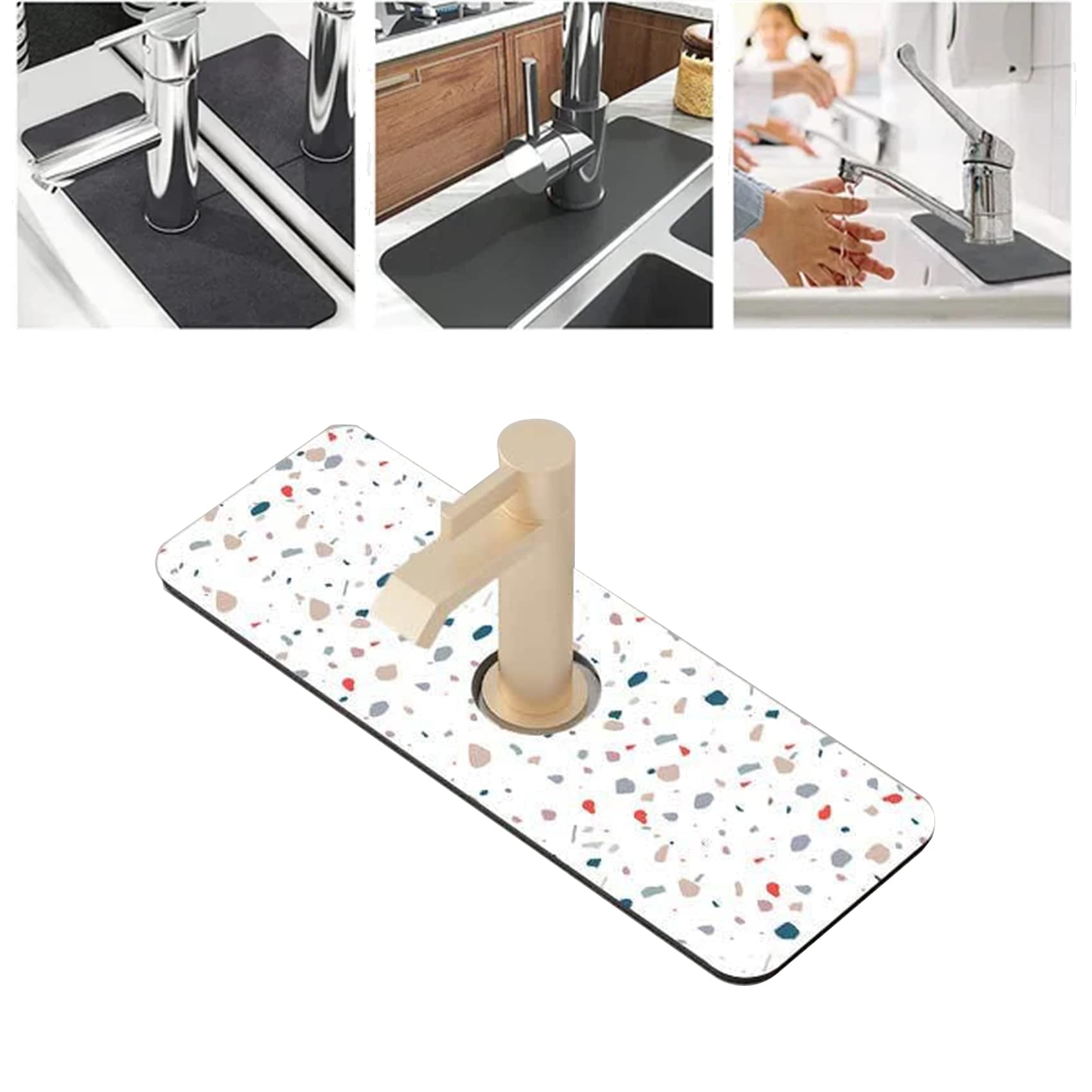 Diatomite Faucet Mat - Fast-Drying Splash Guard for Kitchen Sink