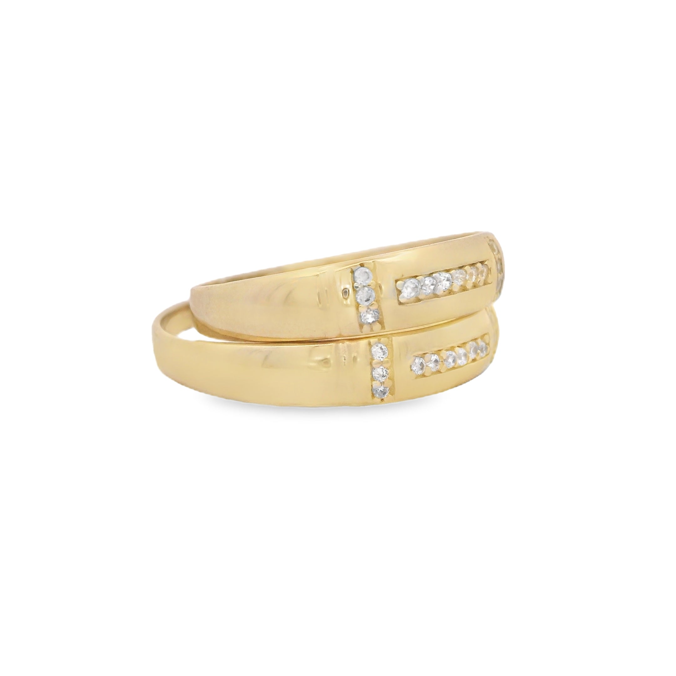 14K Gold Wedding Ring Trio Set with CZ Stones - Elegant Bridal Jewelry for Engagement, Wedding & Anniversary Gifts | Perfect for Brides, Couples & Special Occasions