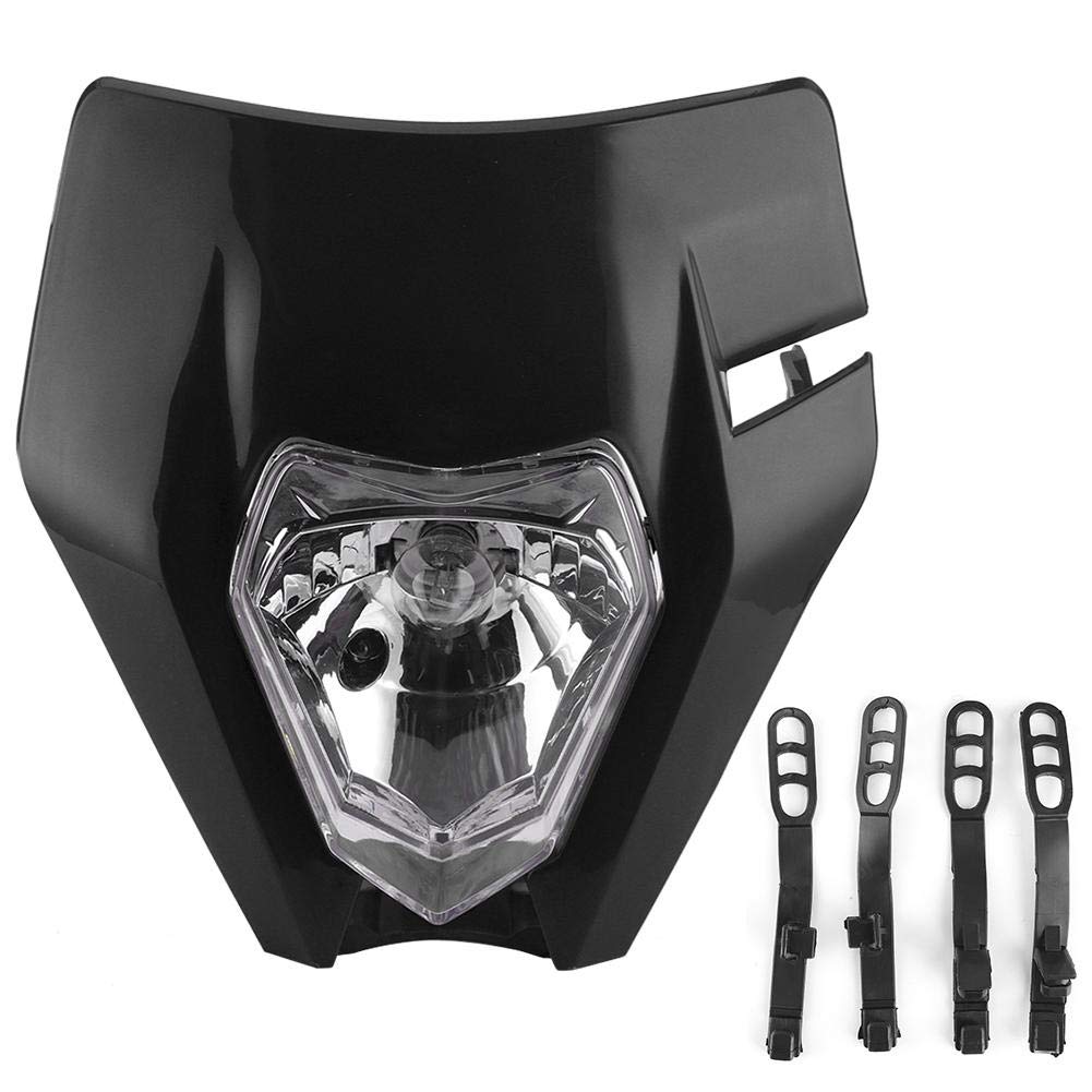 ABS Motorcycle Headlight Cover - Black for Large Front Light Housing | Riding Safety