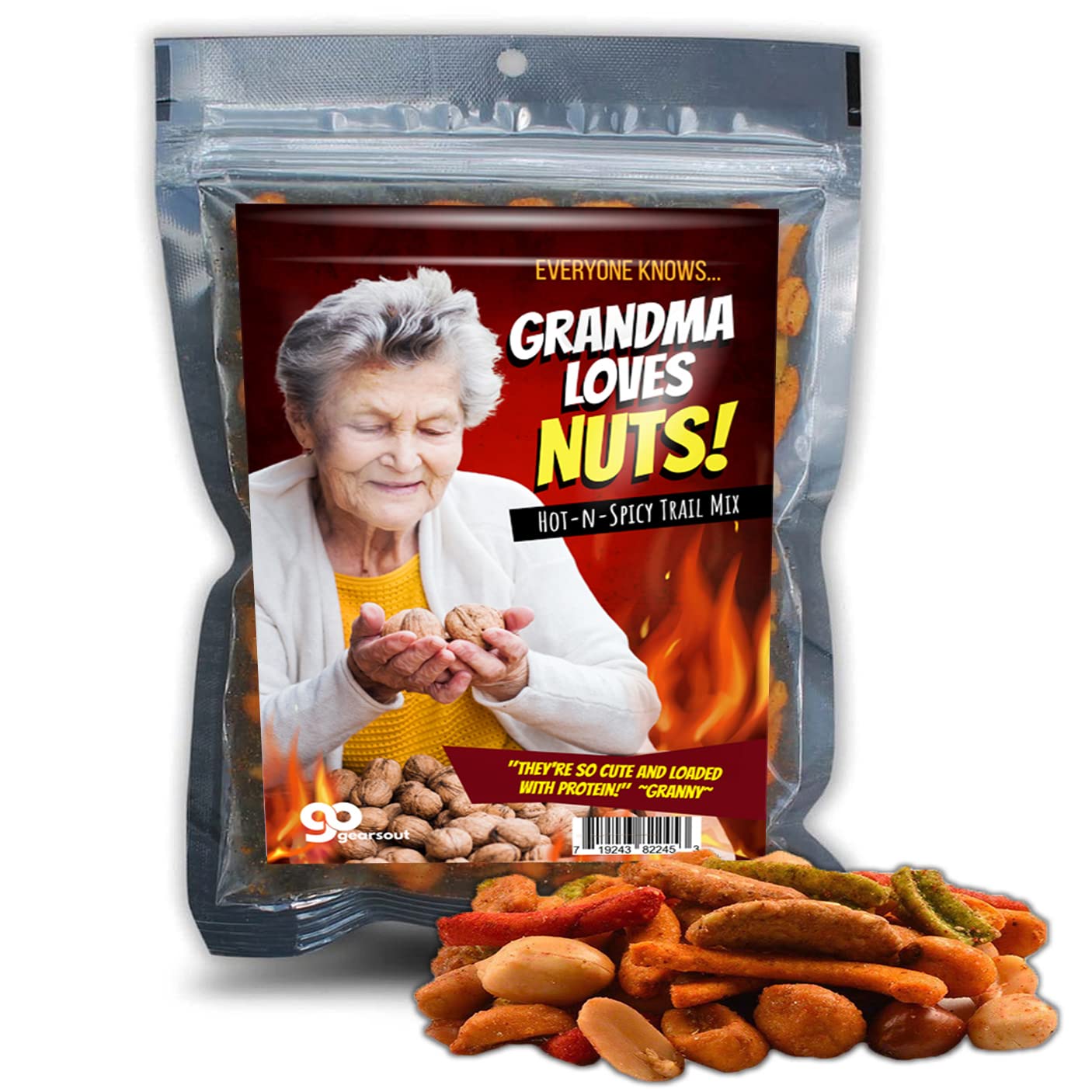 Grandma Loves Nuts Spicy Trail Mix - Premium USA-Made Snack with Chili Flavor - Perfect for Office Snacking, Road Trips & Gift Giving