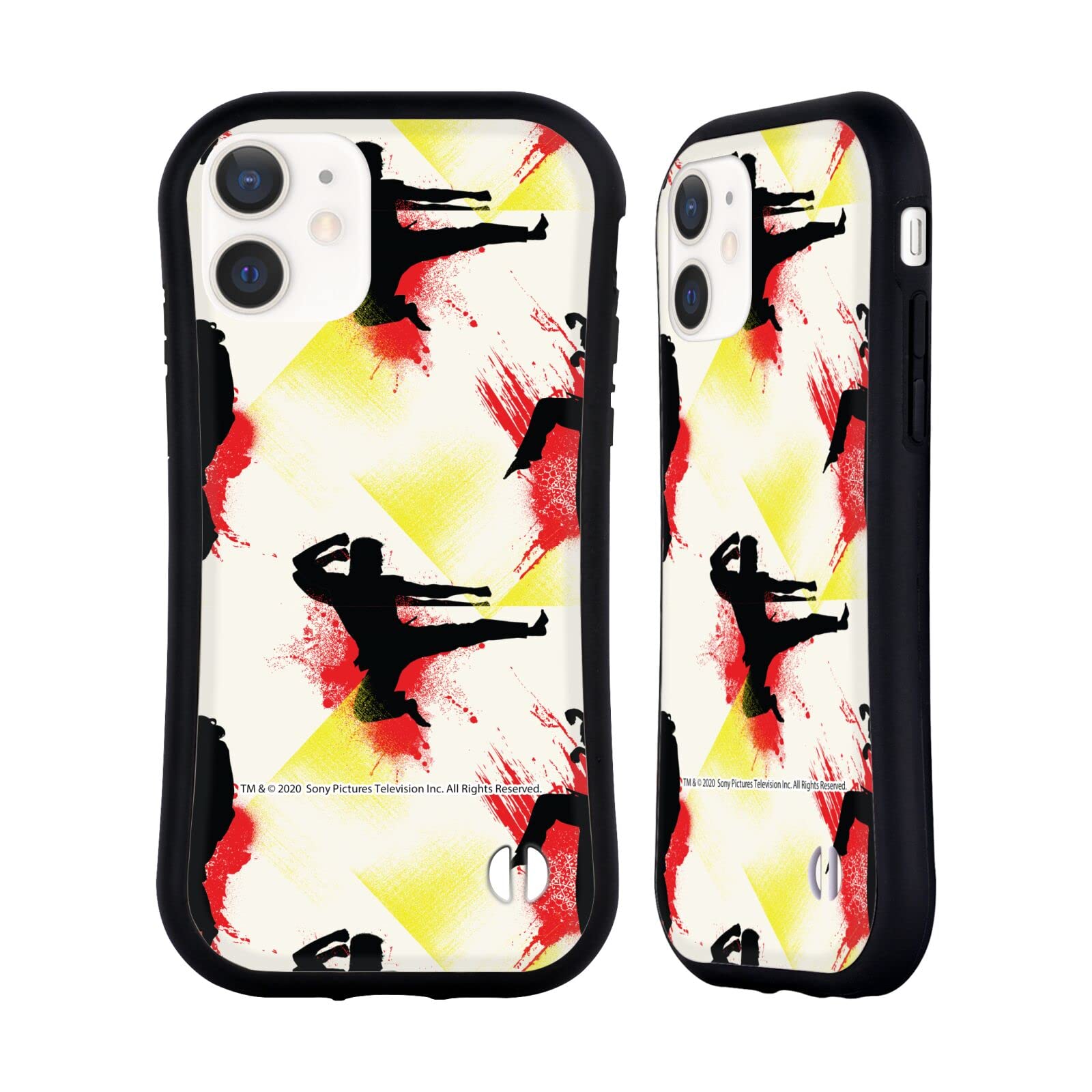 Official Cobra Kai Kick Pattern Hybrid Case for Apple iPhone 12 Mini - Durable Protective Phone Cover with Licensed Graphics - Perfect for Fans, Martial Arts Enthusiasts & Everyday Use