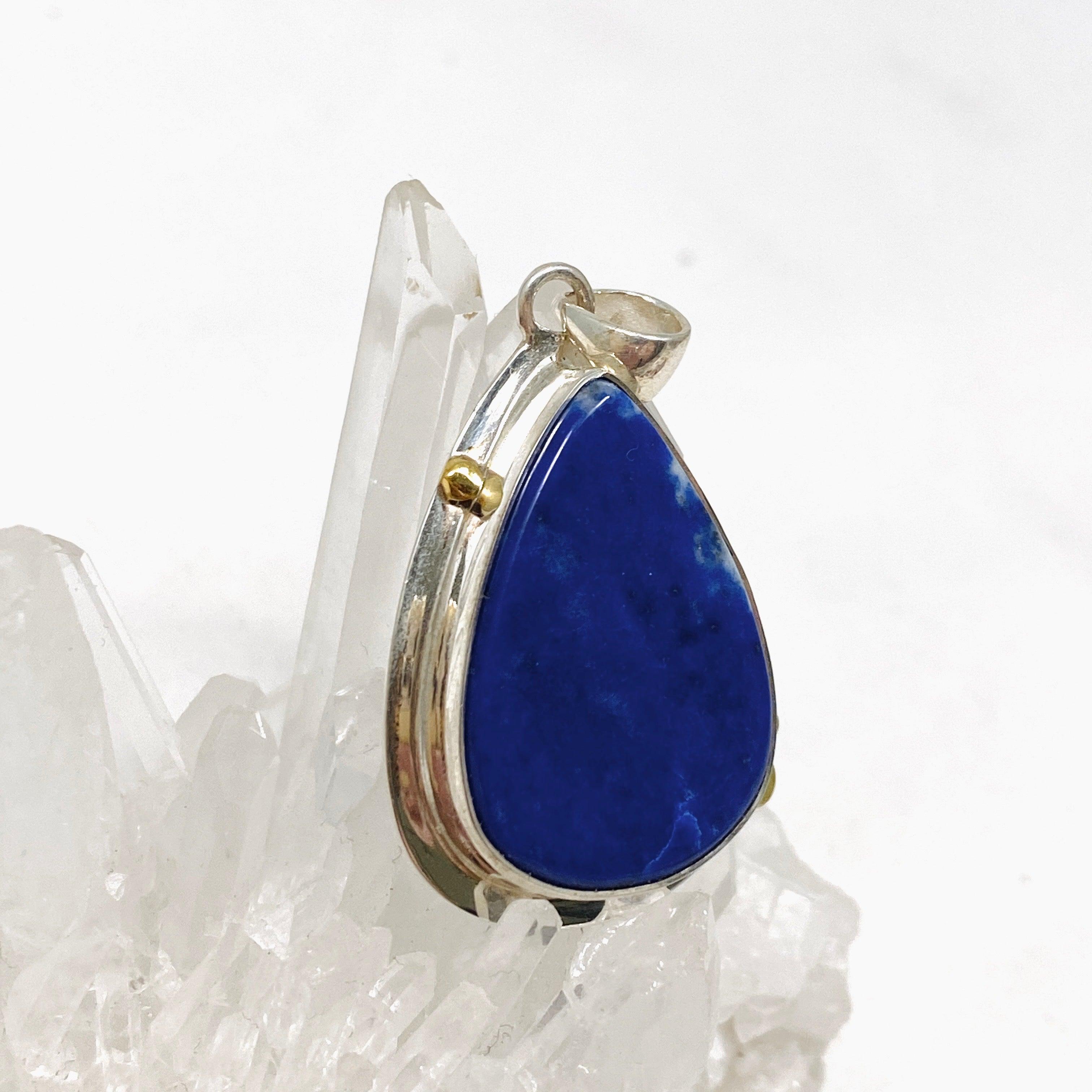 Lapis Lazuli Teardrop Pendant Necklace with 14K Gold Plating - Elegant Blue Gemstone Jewelry for Women, Gift for Birthday & Anniversary | KPGJ3827