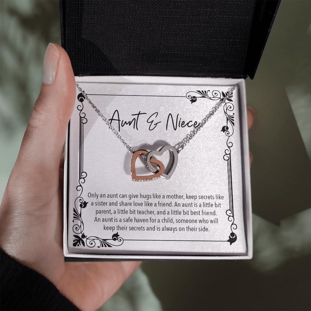 Best Aunt Gift Ideas - Elegant Women's Pendant Necklaces with Personalized Message Cards & Two-Tone Gift Box | Perfect for Birthday, Anniversary, Mother's Day & Thank You Presents