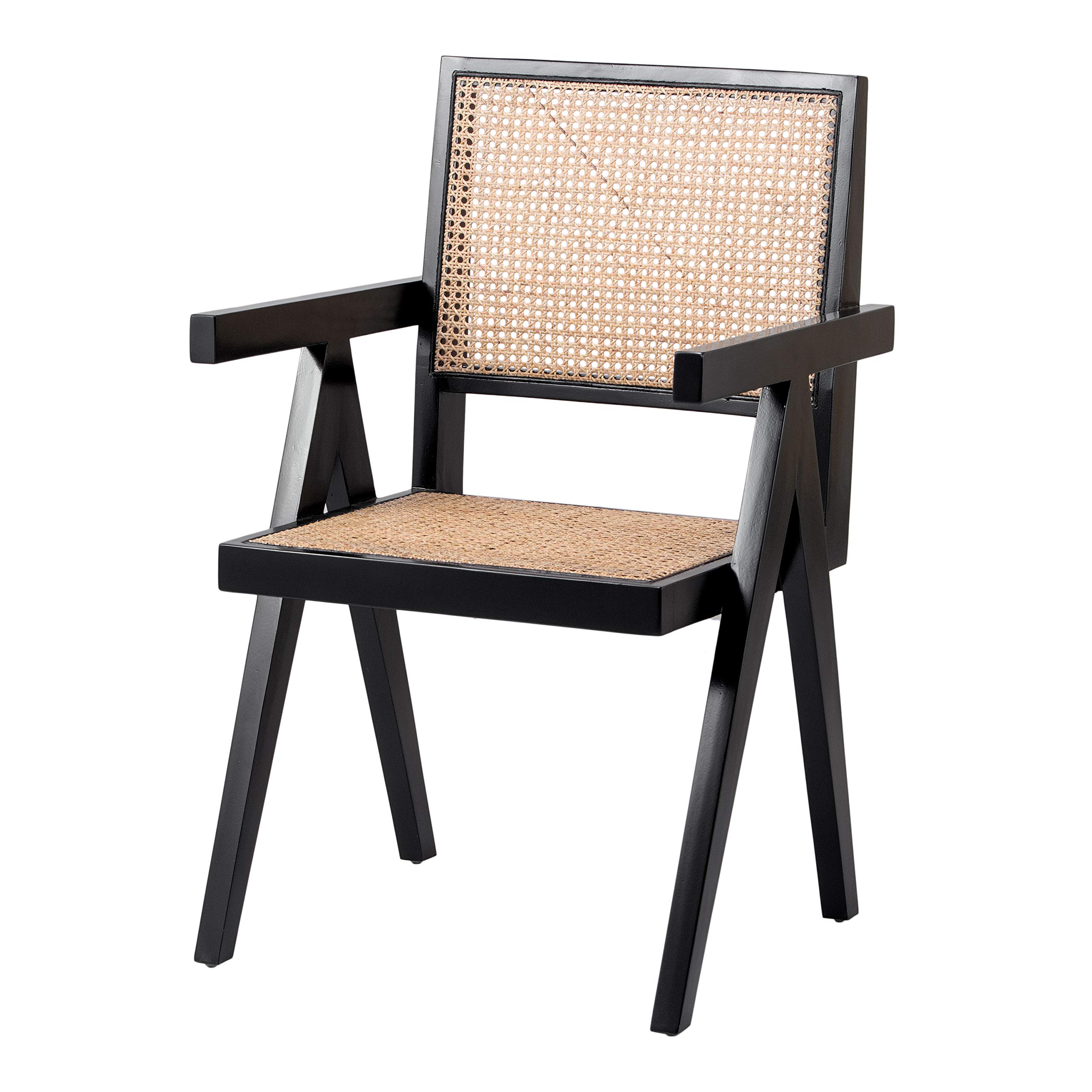 NPD Furniture and More Bordeaux Dining Chair - Natural Wood Finish - Modern Farmhouse Style - Perfect for Dining Room, Kitchen, or Breakfast Nook
