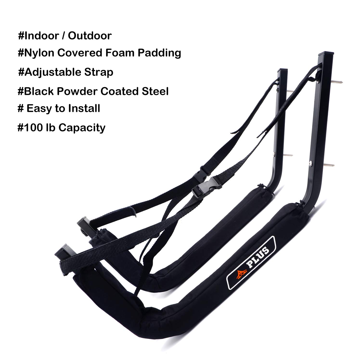 Heavy-Duty Wall Mount Kayak Paddle & Surfboard Storage Rack - Indoor/Outdoor Use for Garage, Shed, or Boat House Organization | HTTMT-KAYAK-W04 High Rise Mounting System
