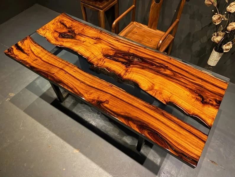 Custom Epoxy River Dining Table for 2-8 People - 36