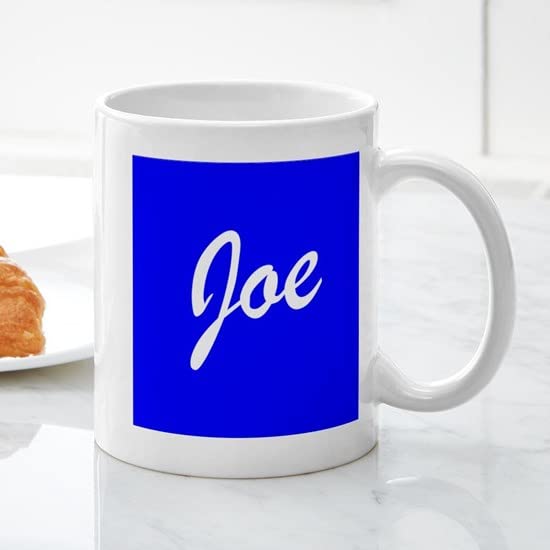 Joe (Blue) 11 oz Ceramic Coffee Mug - 325 ml Insulated Cup for Hot & Cold Drinks - Perfect for Home, Office, or Gift