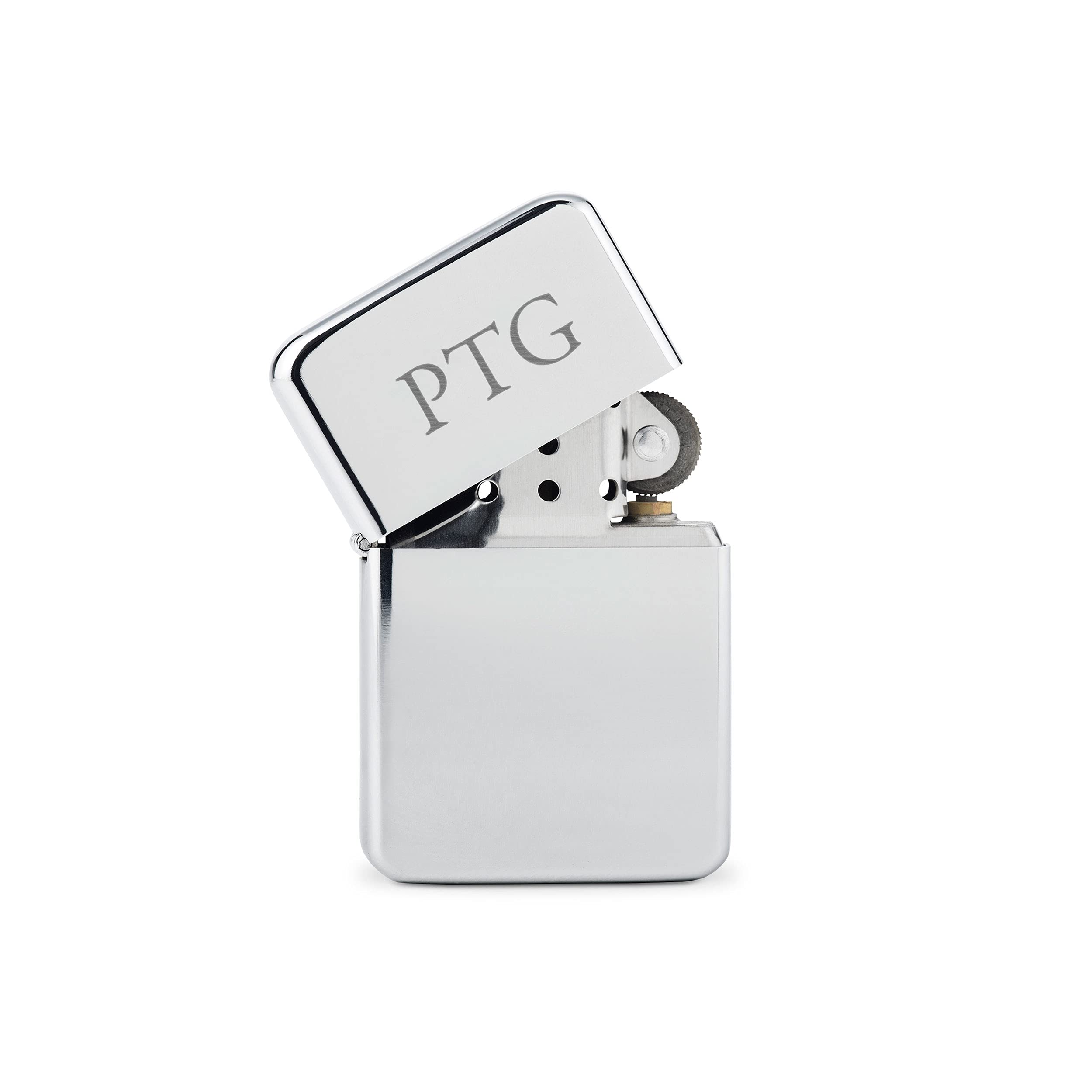 Weddingstar Custom Metal Windproof Personalized Lighter in Silver with Monogram Engraving - Perfect for Weddings, Anniversaries & Special Occasions