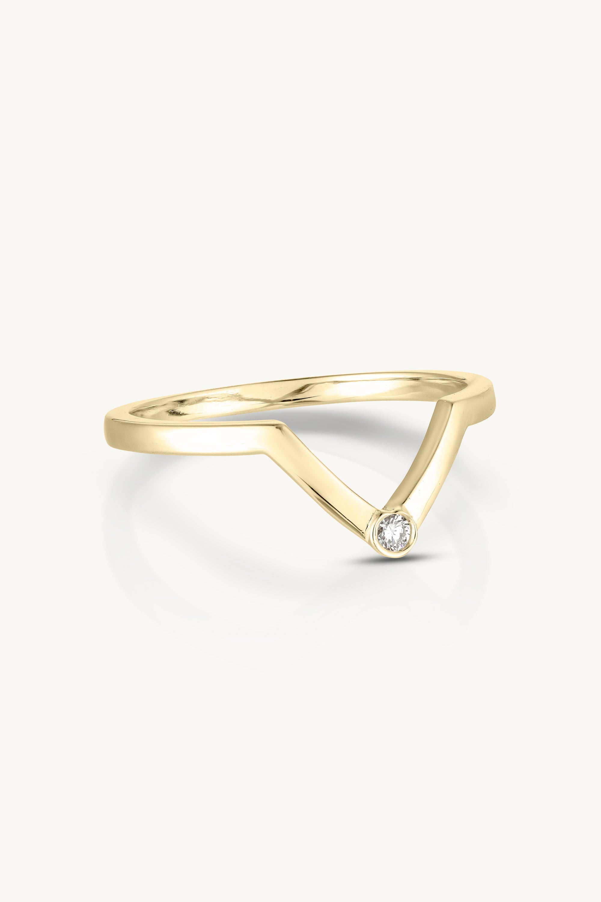 14K White Diamond Yellow Gold Chevron Wedding Band Ring for Women - Elegant Stackable Jewelry for Bridal, Anniversary & Special Occasions