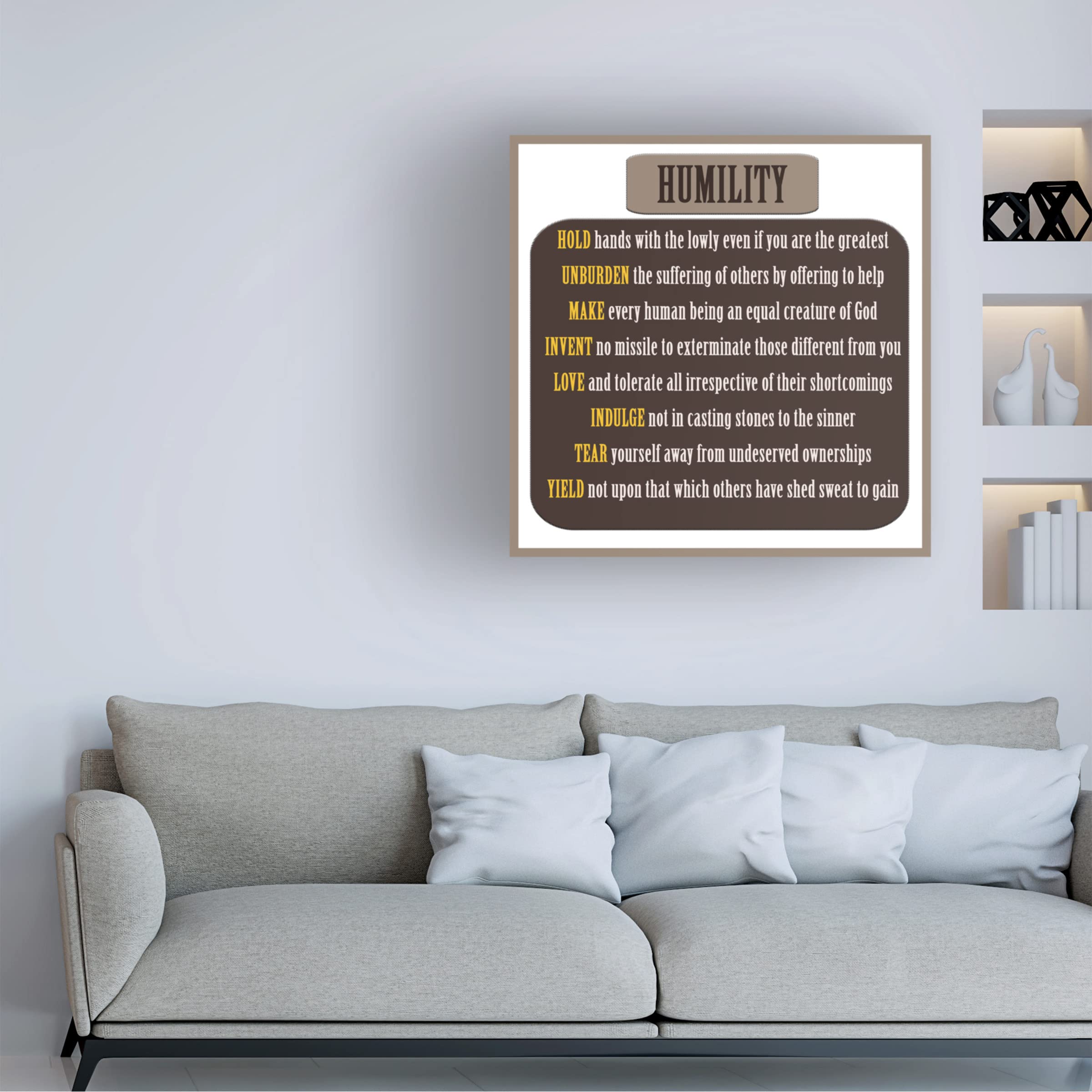 Trademark Fine Art 'Humility Word Art' Canvas Print by Richard Homawoo - Inspirational Home Decor for Living Room, Bedroom & Office