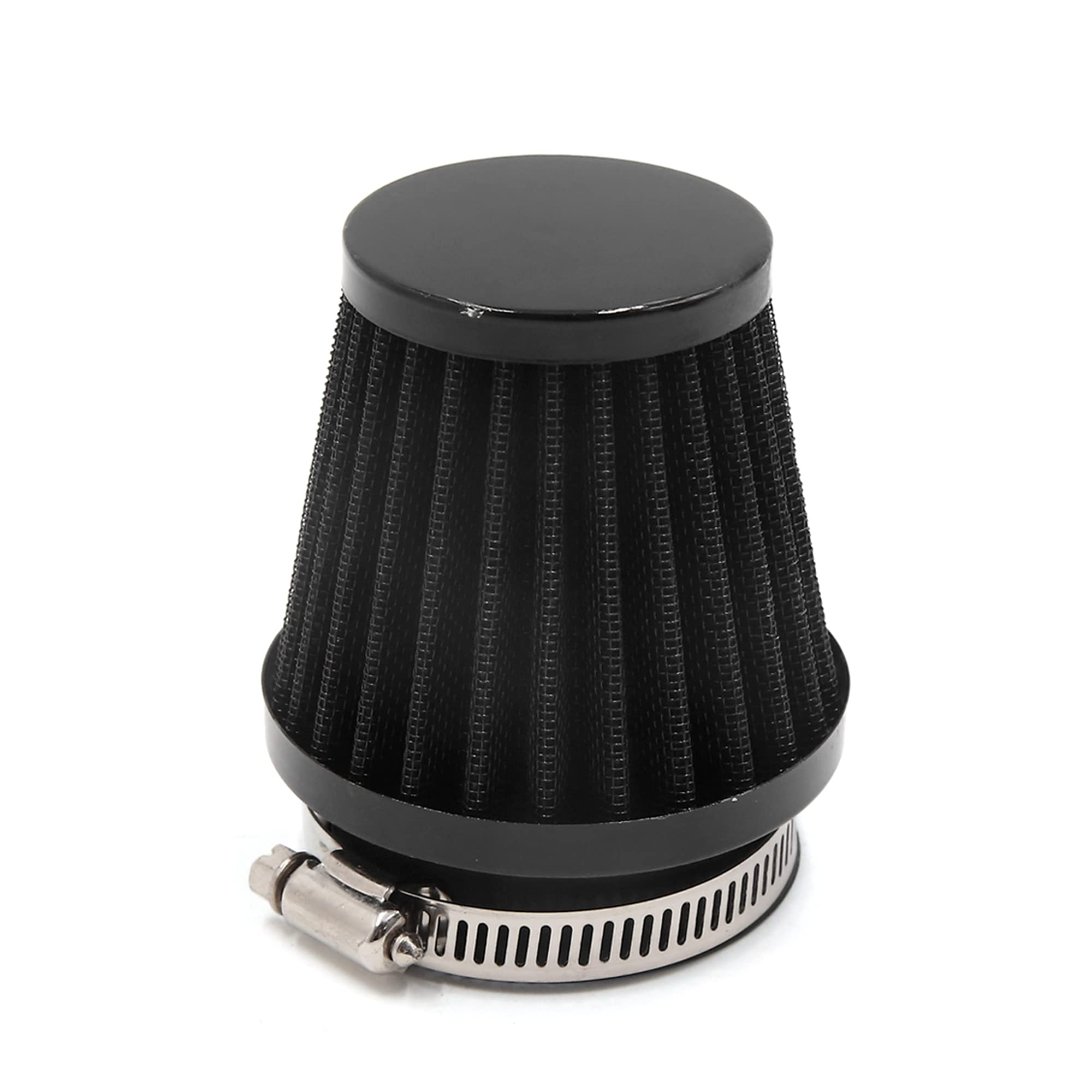 High-Performance 54mm Motorcycle Air Intake Filter with Adjustable Clamp - Black Universal Fit for Harley, Honda, Yamaha - Improve Engine Performance & Airflow for Off-Road & Street Bikes
