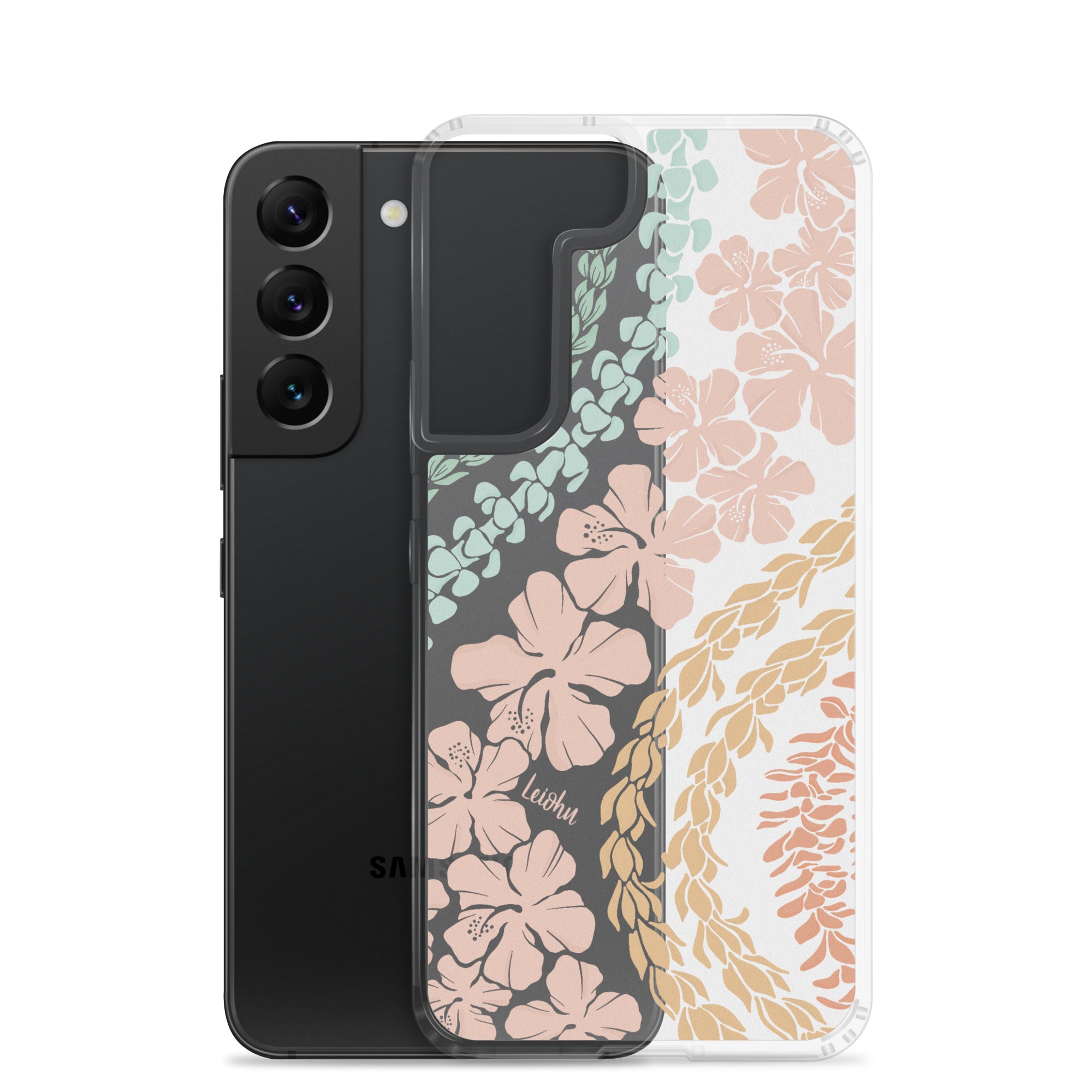 Groovy Lei Clear Protective Case for Samsung Galaxy - Slim & Durable Phone Cover for Everyday Use & Travel