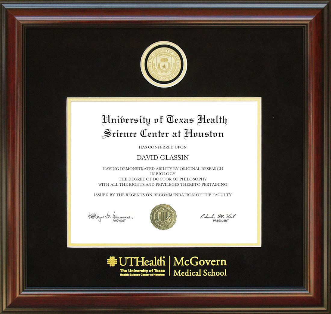 Premium UTHealth McGovern Medical School Diploma Frame - Custom Display for Graduation & Office Decor | Honors Your Achievement in Style