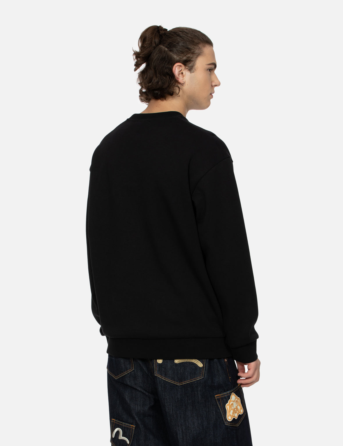 Seagull Embroidery Kamon Print Pocket Relax Fit Sweatshirt - Casual Loose Fit Pullover for Men & Women - Perfect for Streetwear, Lounge Wear and Everyday Comfort