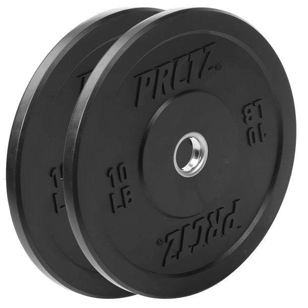 PRCTZ Olympic Bumper Plates Weight Set - 10lb/15lb/25lb/35lb/45lb Pair for CrossFit, Powerlifting & Home Gym Workouts - Durable Rubber Coated Weight Plates for Weight Training & Strength Exercises