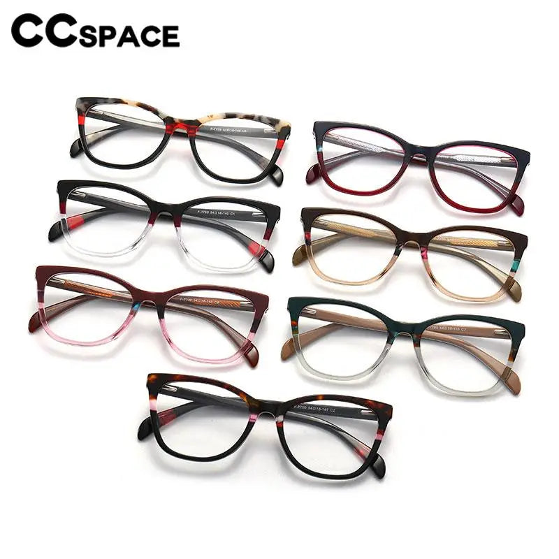 CCspace Unisex Full Rim Square Acetate Eyeglasses 56941 - Stylish & Durable Frame for Men & Women - Perfect for Work, Reading & Fashion Accessories