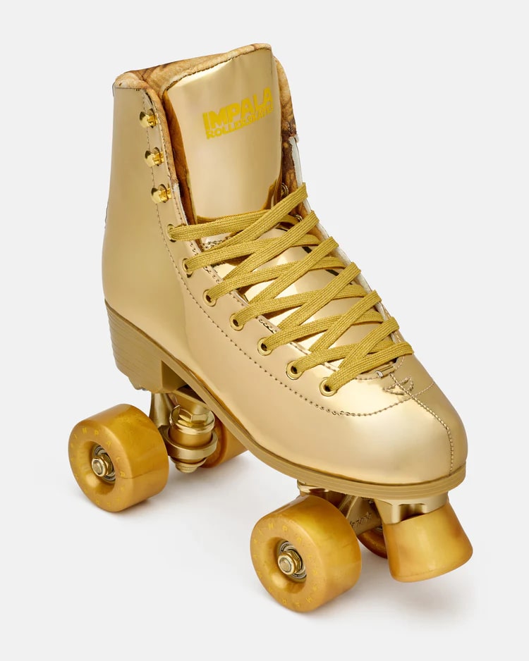 Impala Rollerskates for Women - Marawa Gold Quad Skates with Light-Up Wheels | Outdoor & Indoor Skating, Rink, Park, Fitness & Fun Activities
